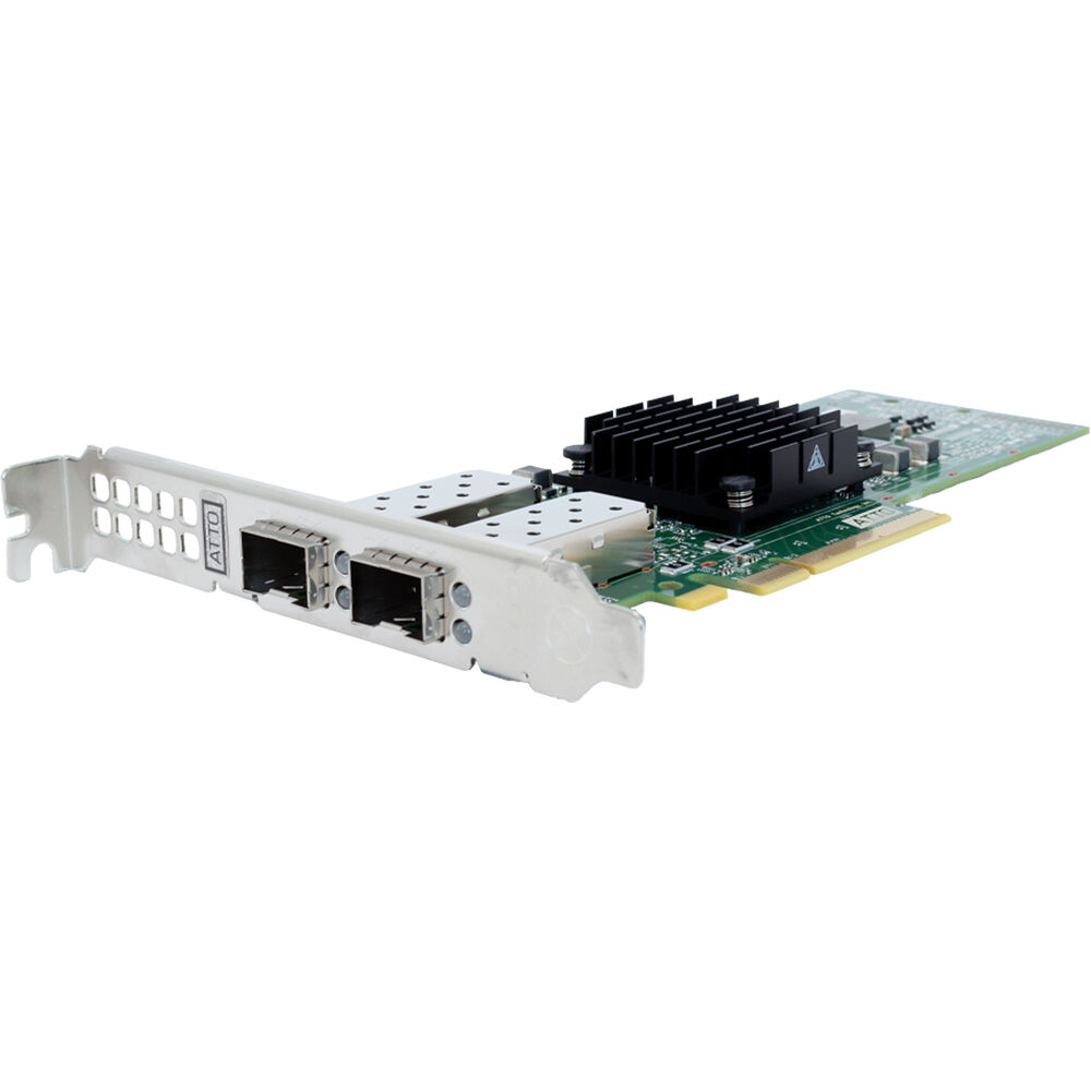 ATTO DualChannel 25 GbE x8 PCIe 3 Low Profile SFP28 Module | Fiber Adapter