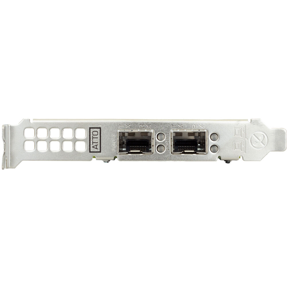 ATTO dual-channel 25 GbE PCIe 3 low-profile fiber adapter with SFP28 module support — view 4