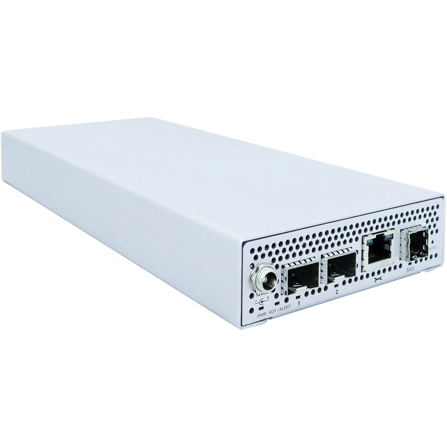 ATTO XCET-8100-TN0 dual-port 10 GbE RJ45 to single x4 12 Gb SAS external bridge — view 2
