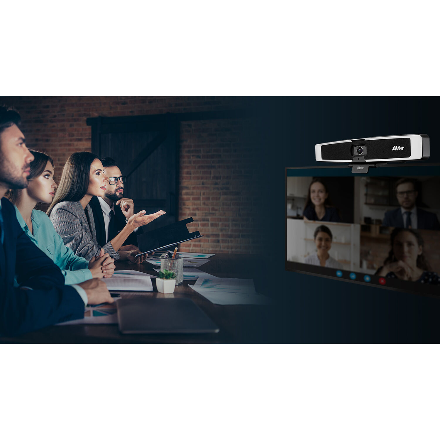 AVer VB130 conference videobar for meeting rooms with integrated camera and audio — view 8