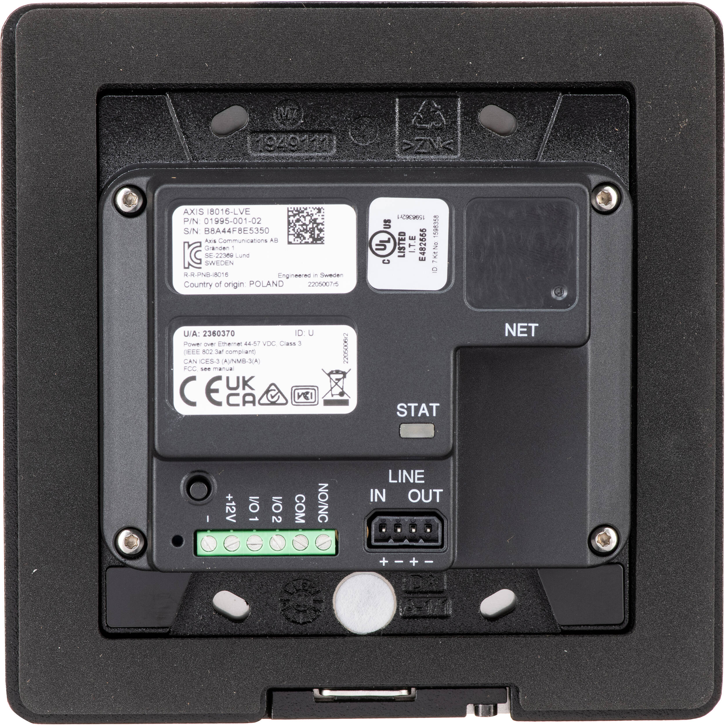 Axis I8016-LVE 5 MP network video intercom for secure access control entrances — view 4