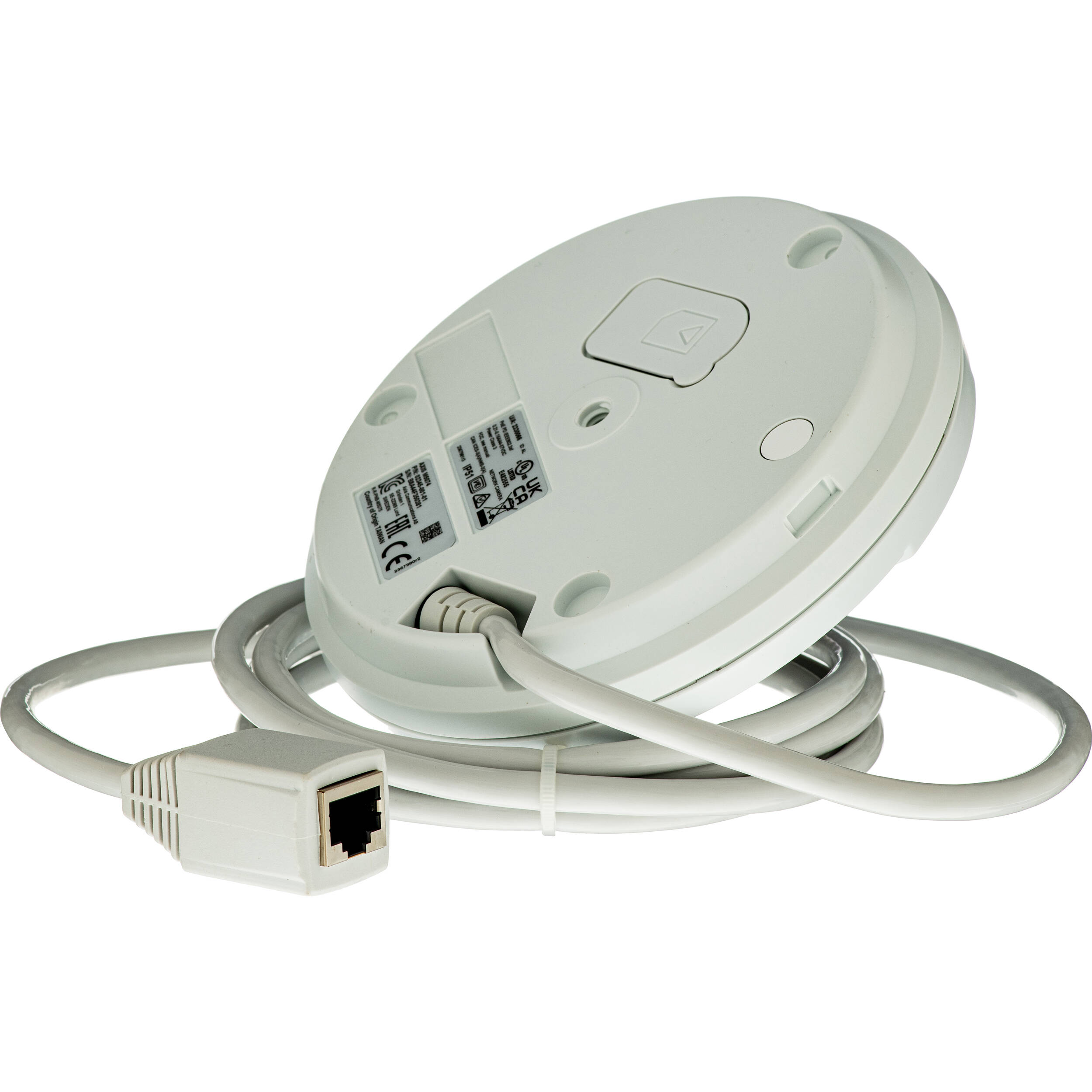 AXIS M5074 - Ceiling-mount mini PTZ dome camera with 5x Optical zoom and  autofocusing, HDTV 720p (1280x720) 30fps in H.264/H.265 with Zipstream and Motion JPEG. IP51 protection against dust and water. Featuring a built-in microphone, includes built-in analytics such as scream detection. Only PoE, midspan not included. Surface ceiling mounting brackets included. — view 2