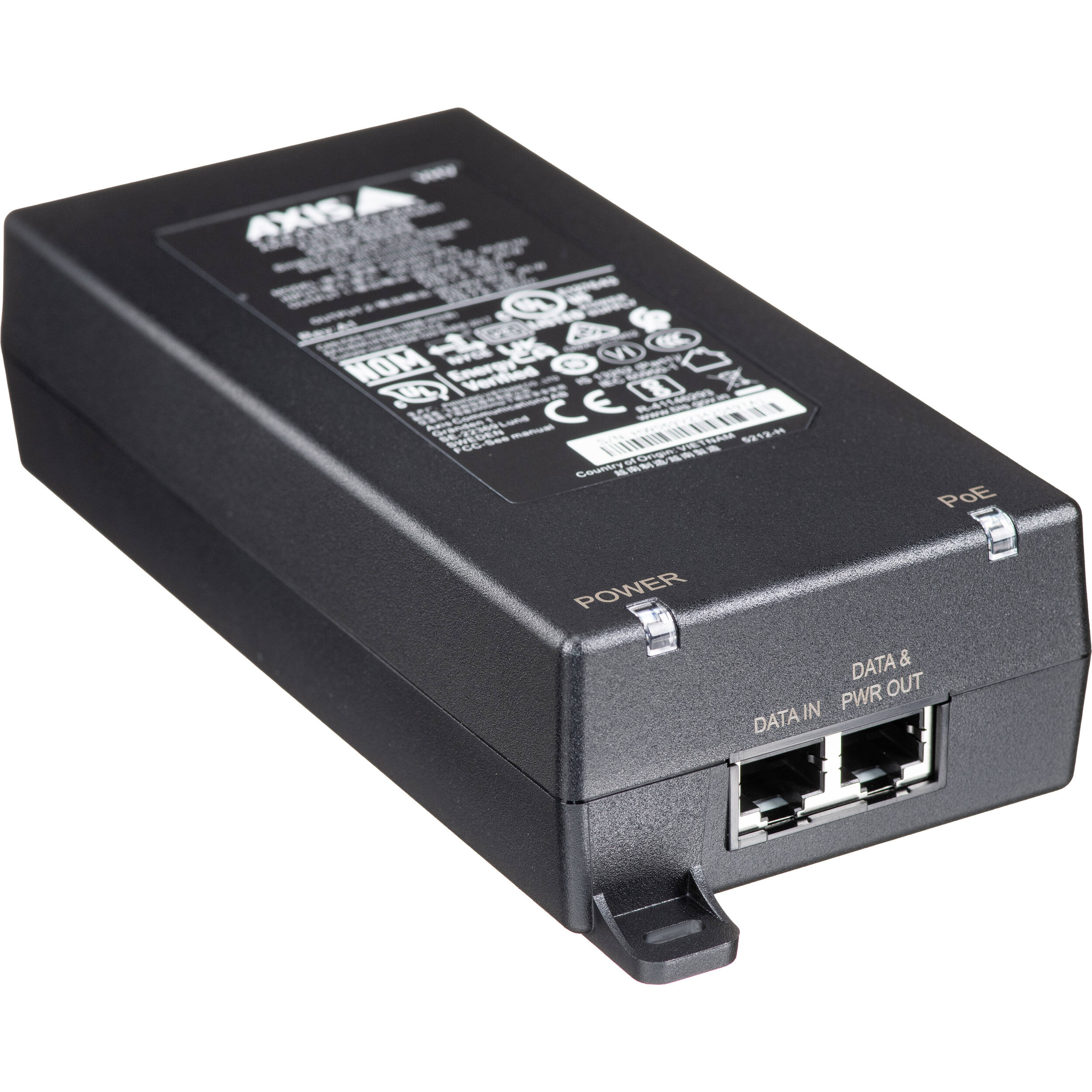Axis TU8004 90 W midspan PoE injector for single-device Ethernet power delivery — view 2
