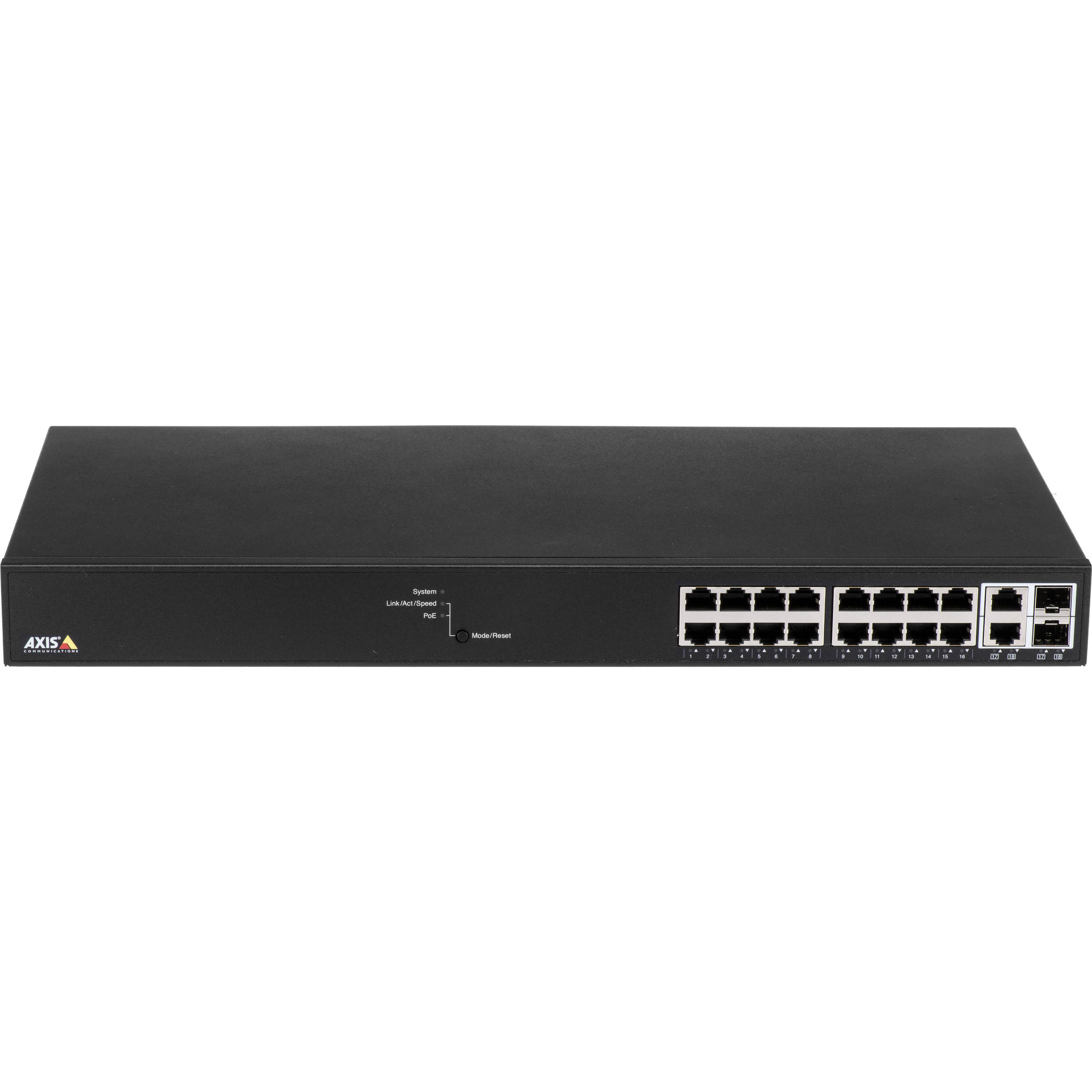 Axis T8516 PoE+ managed network switch with 8 Gigabit ports and 2 uplinks — view 2