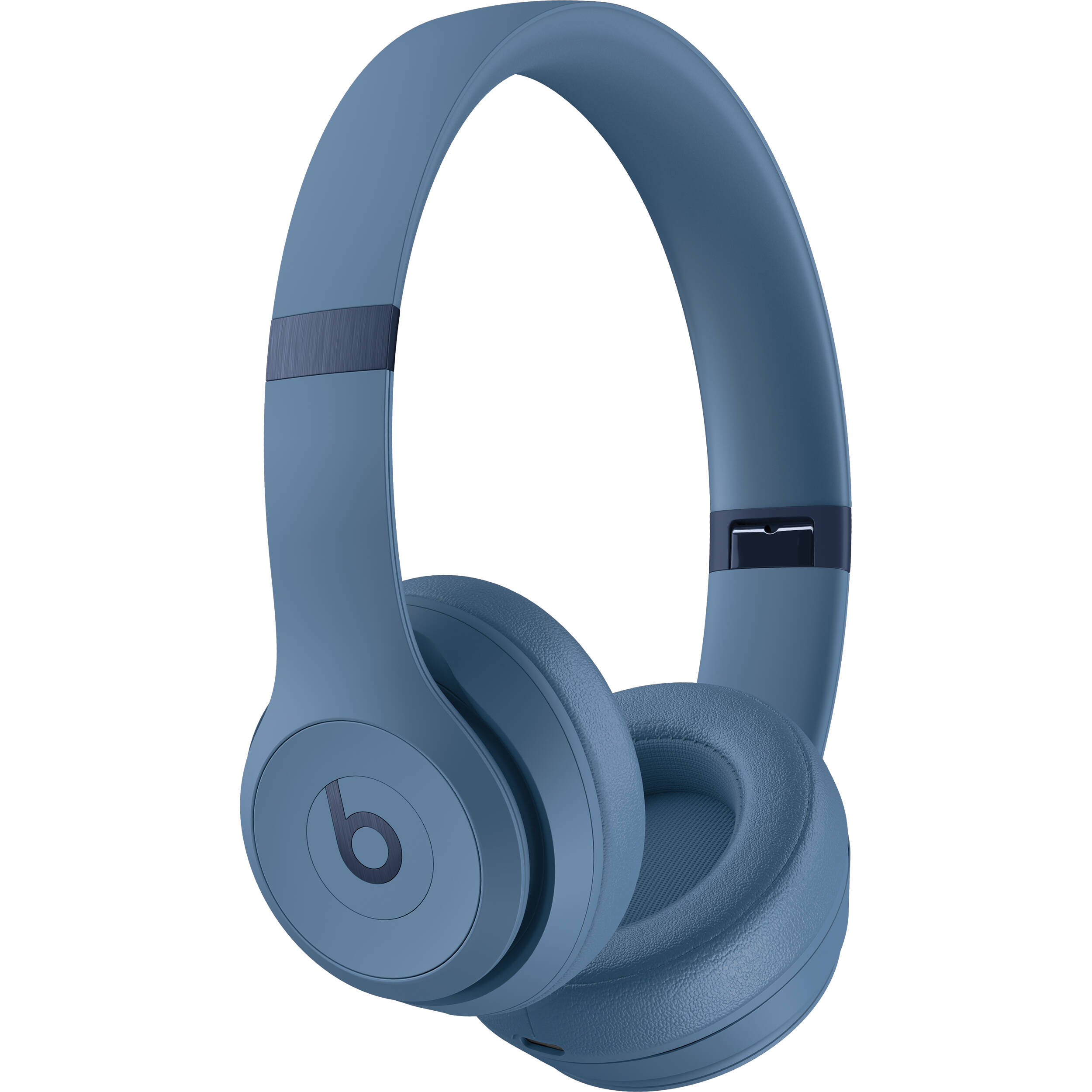 Beats Solo 4 Wireless headset in Slate Blue, compact on-ear wireless design — view 3