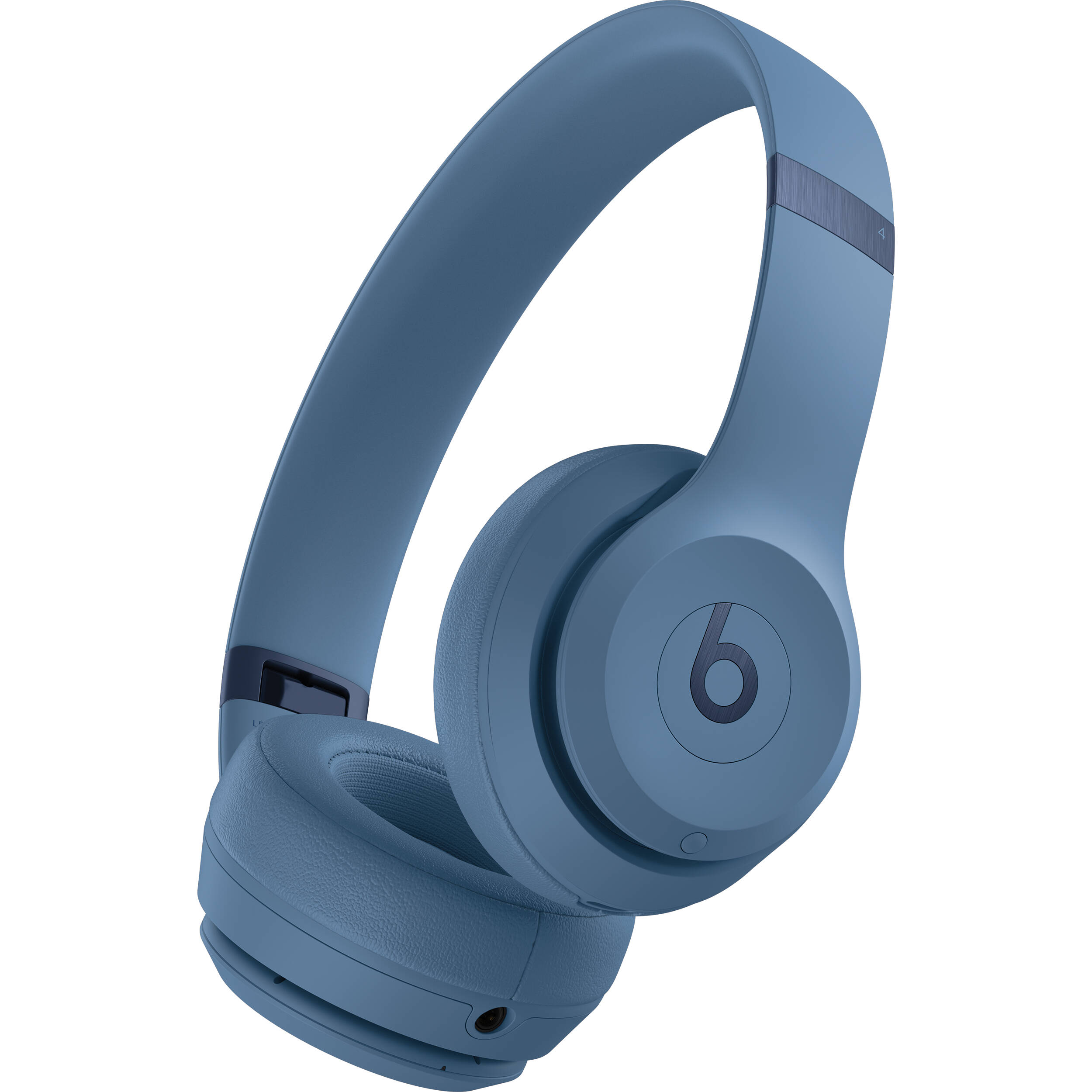Beats Solo 4 Wireless headset in Slate Blue, compact on-ear wireless design — view 4