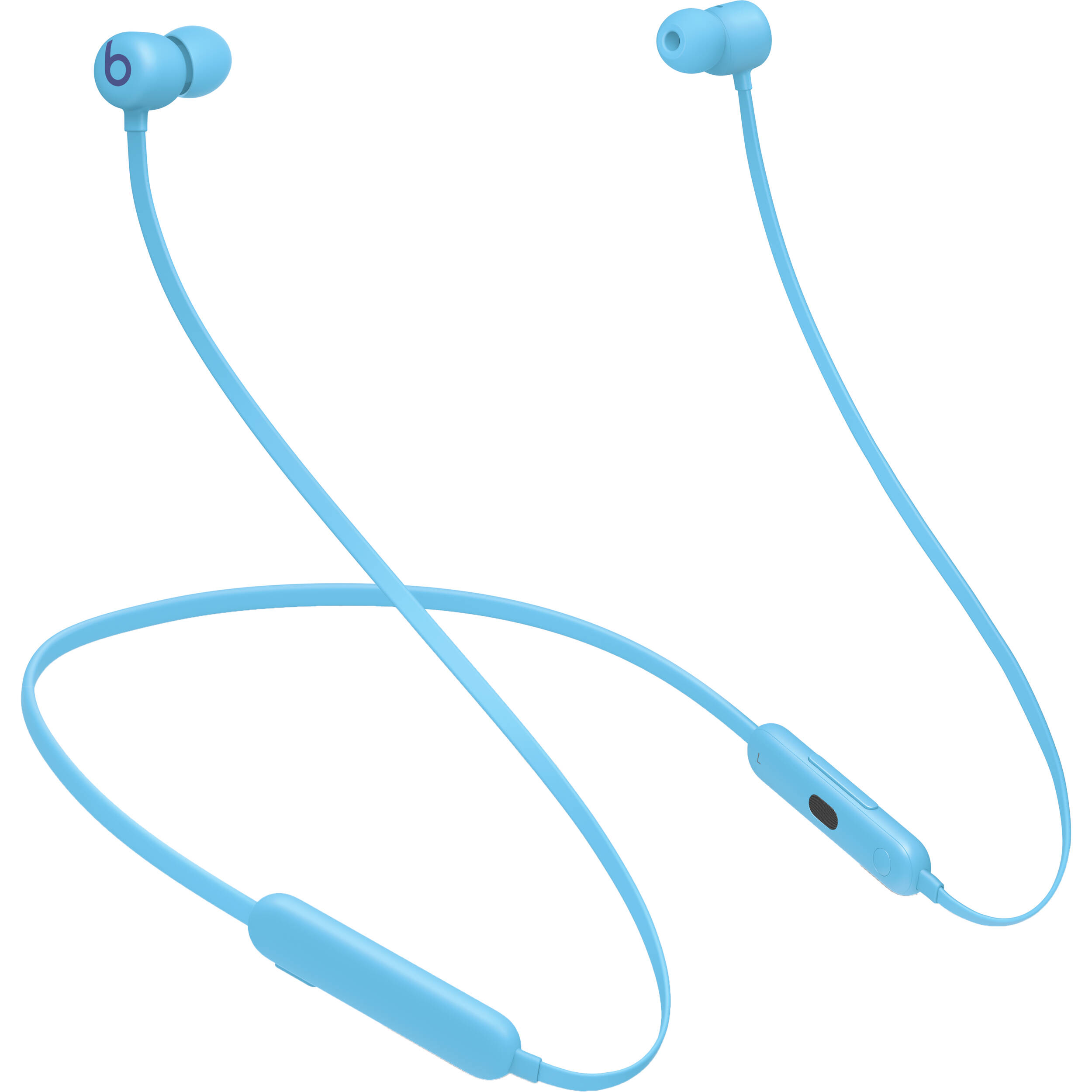 Beats Flex 1 wireless earphones in Flame Blue with neckband design — view 2