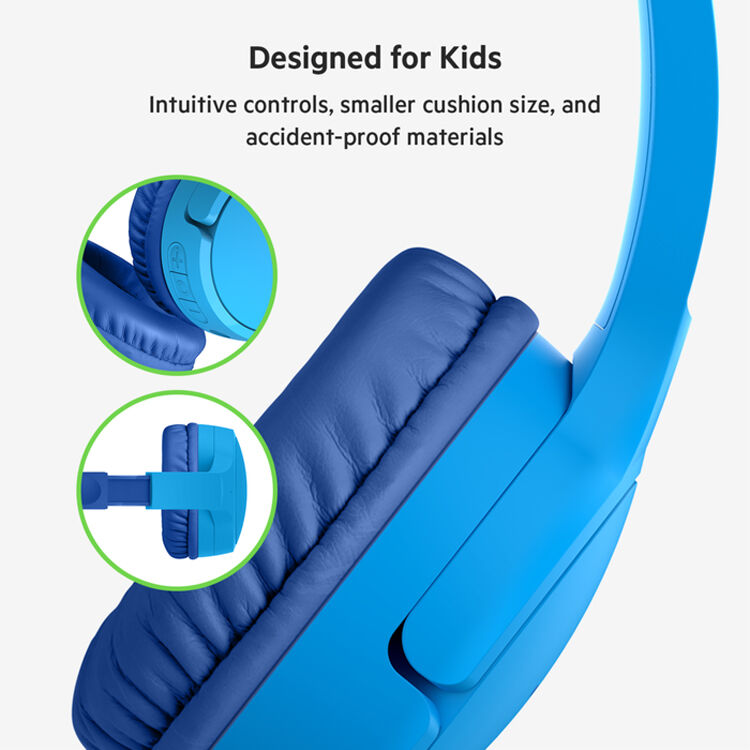 Belkin SOUNDFORM Kids blue Bluetooth on-ear headphones — view 6