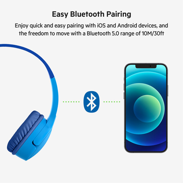 Belkin SOUNDFORM Kids blue Bluetooth on-ear headphones — view 8