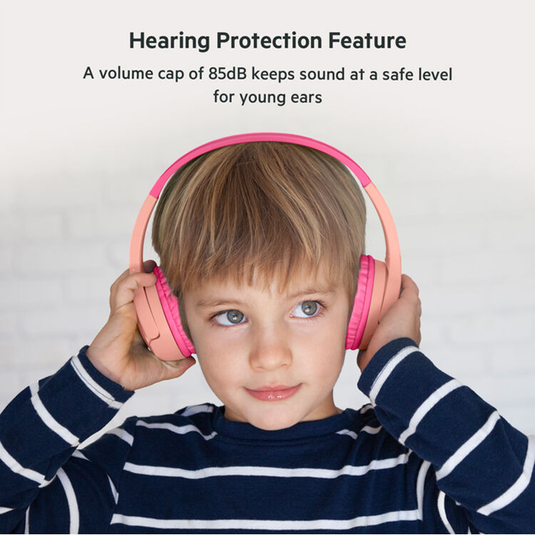 Belkin SOUNDFORM Kids pink on-ear wired headphones with built-in microphone — view 10