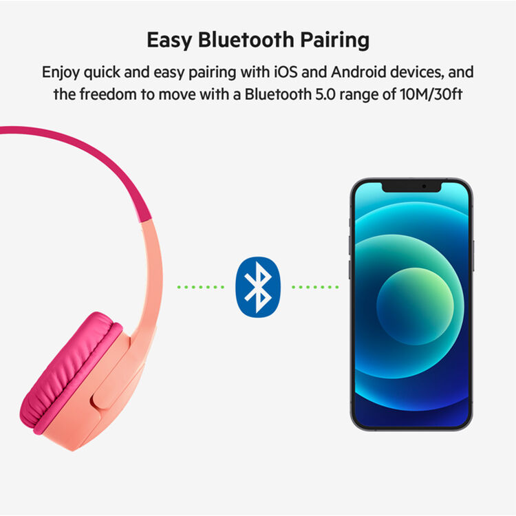 Belkin SOUNDFORM Kids pink on-ear wired headphones with built-in microphone — view 9