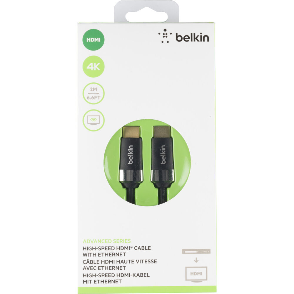 Belkin HDMI High Speed with Ethernet cable, 2 m, black — view 2