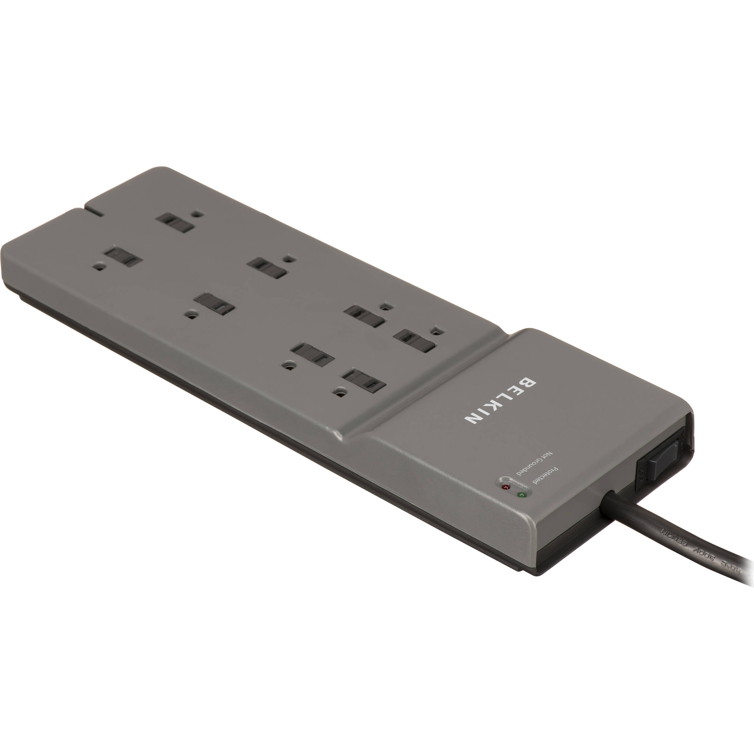 Belkin 8-outlet commercial surge protector with 8 ft cord and right-angle plug — view 2