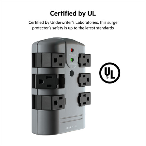 Belkin BP106000 6-outlet 1,080 J wall-mount surge protector for business equipment — view 2