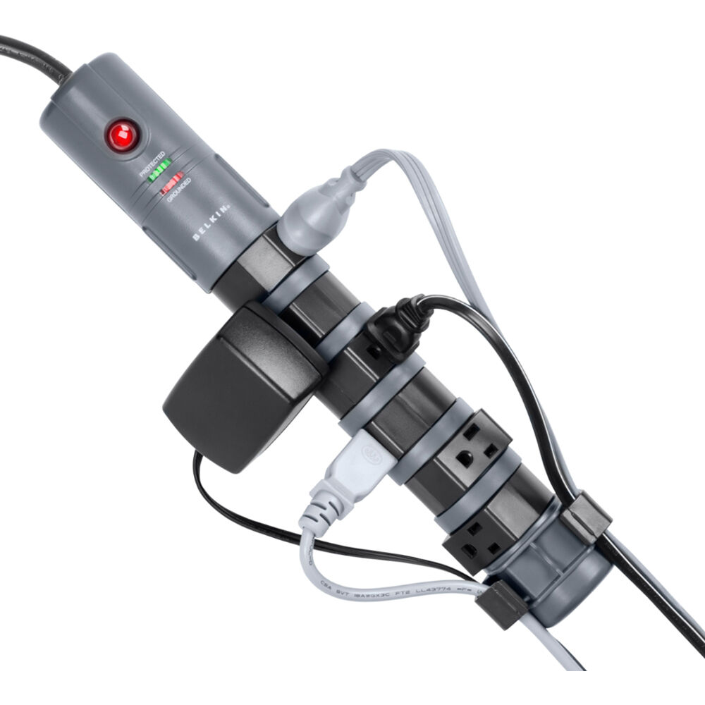 Belkin 8 outlet 1,800 joule surge protector with 6 foot cord and pivot plug — view 4