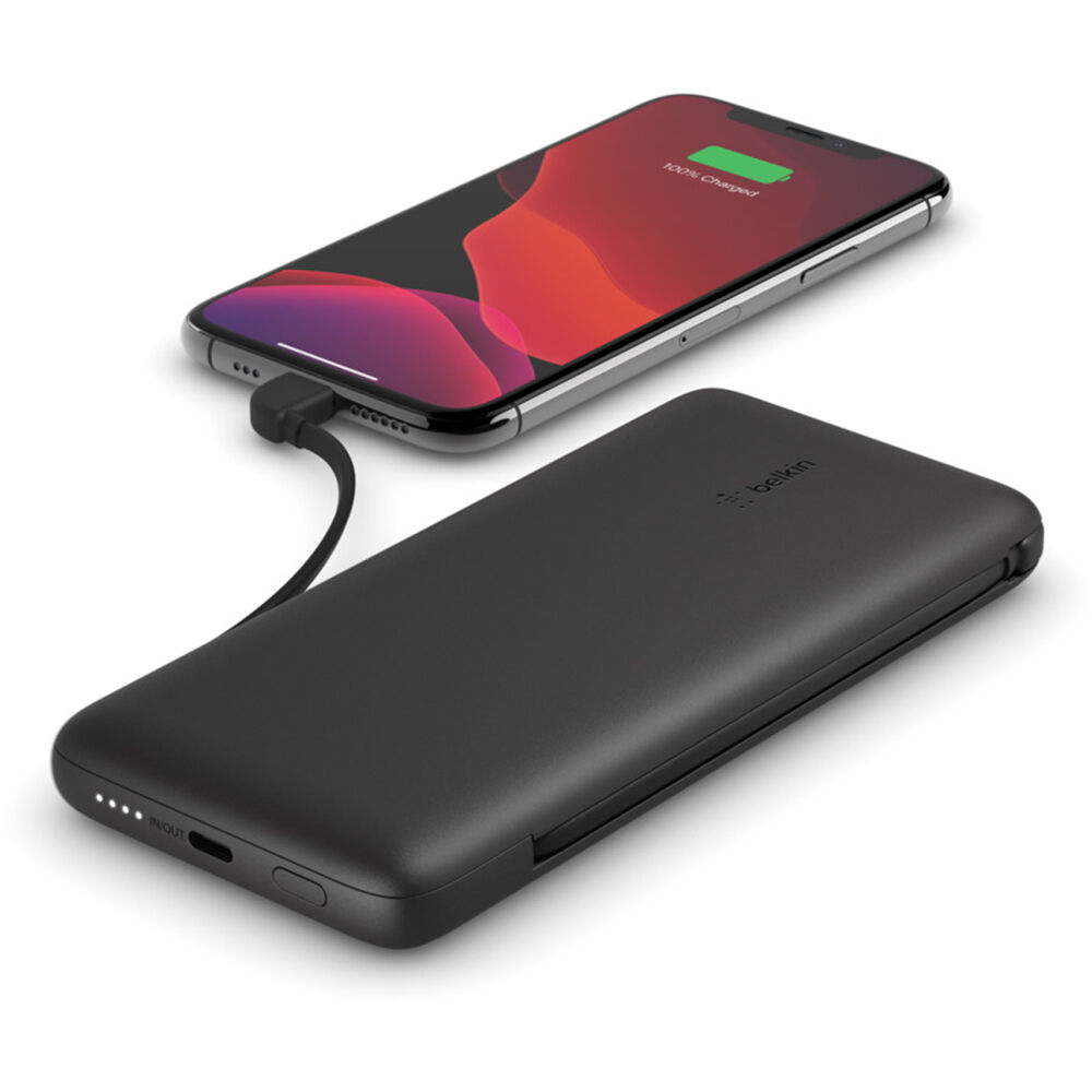 BELKIN MOBILE 10K PD POWER BANK W/ INTEGRATED CABLES BLACK 03-RETAIL BOX — view 3