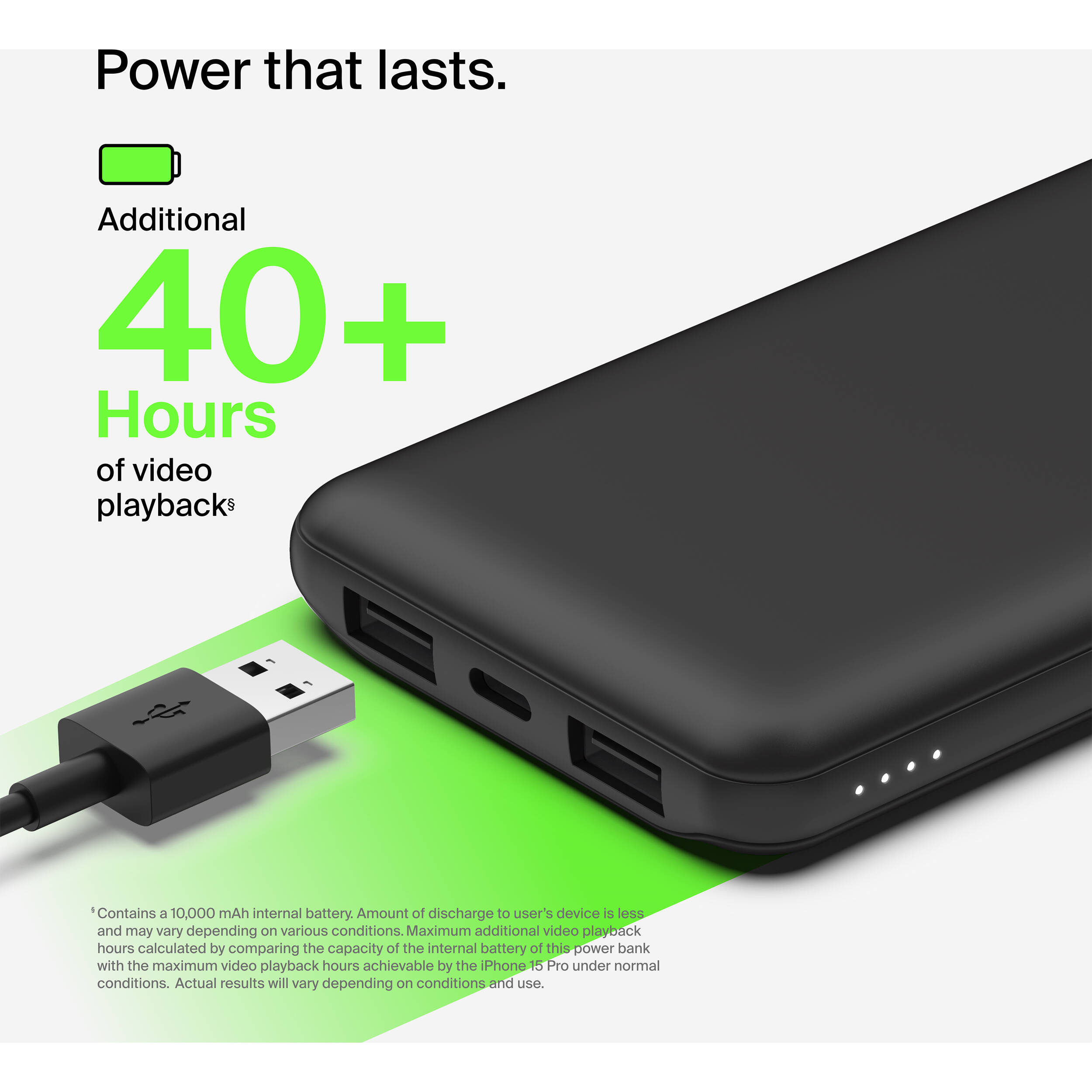 BELKIN MOBILE 10K POWER BANK USB-A AND C 15W BLACK 03-RETAIL BOX — view 4