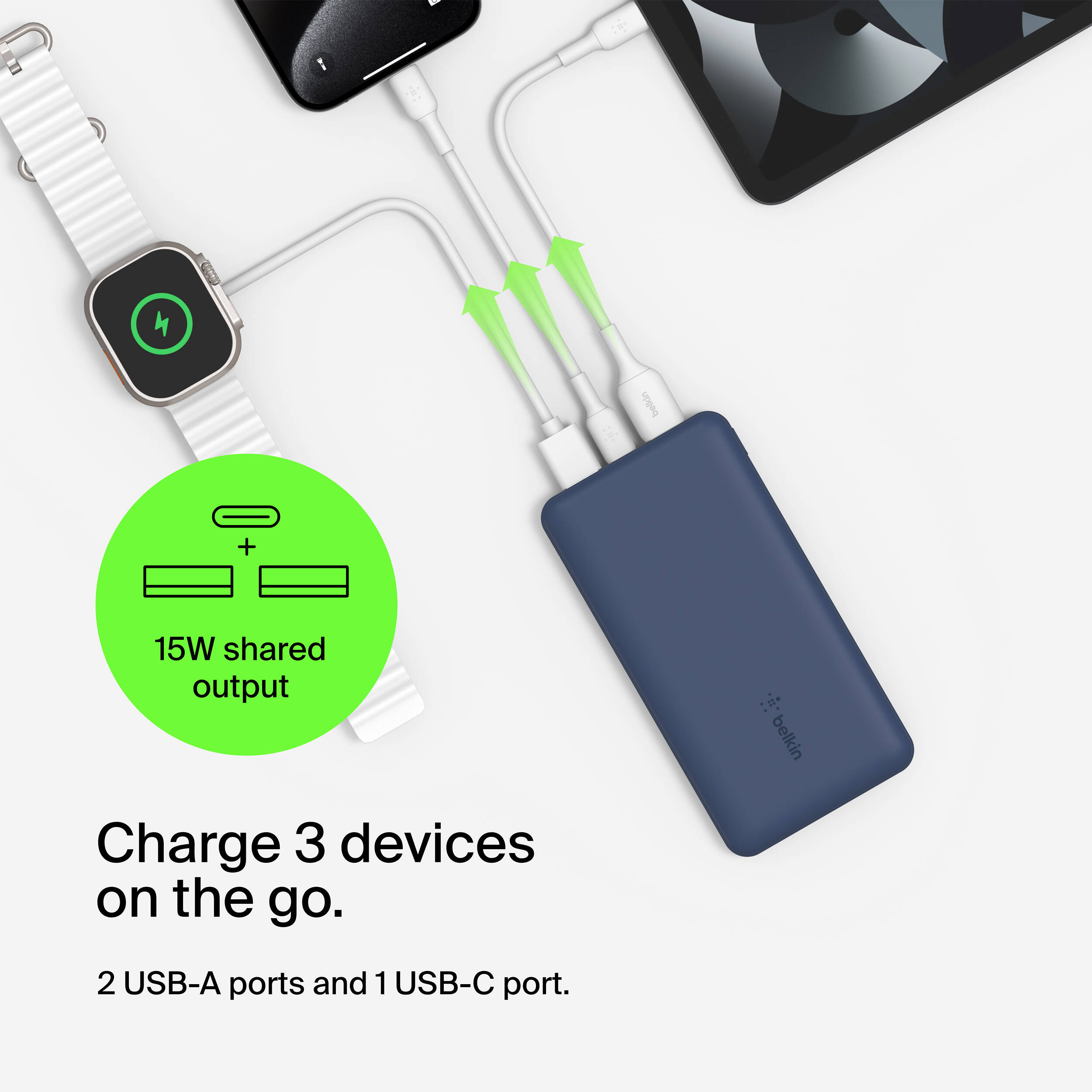 BELKIN MOBILE 10K POWER BANK USB-A AND C 15W BLUE — view 10