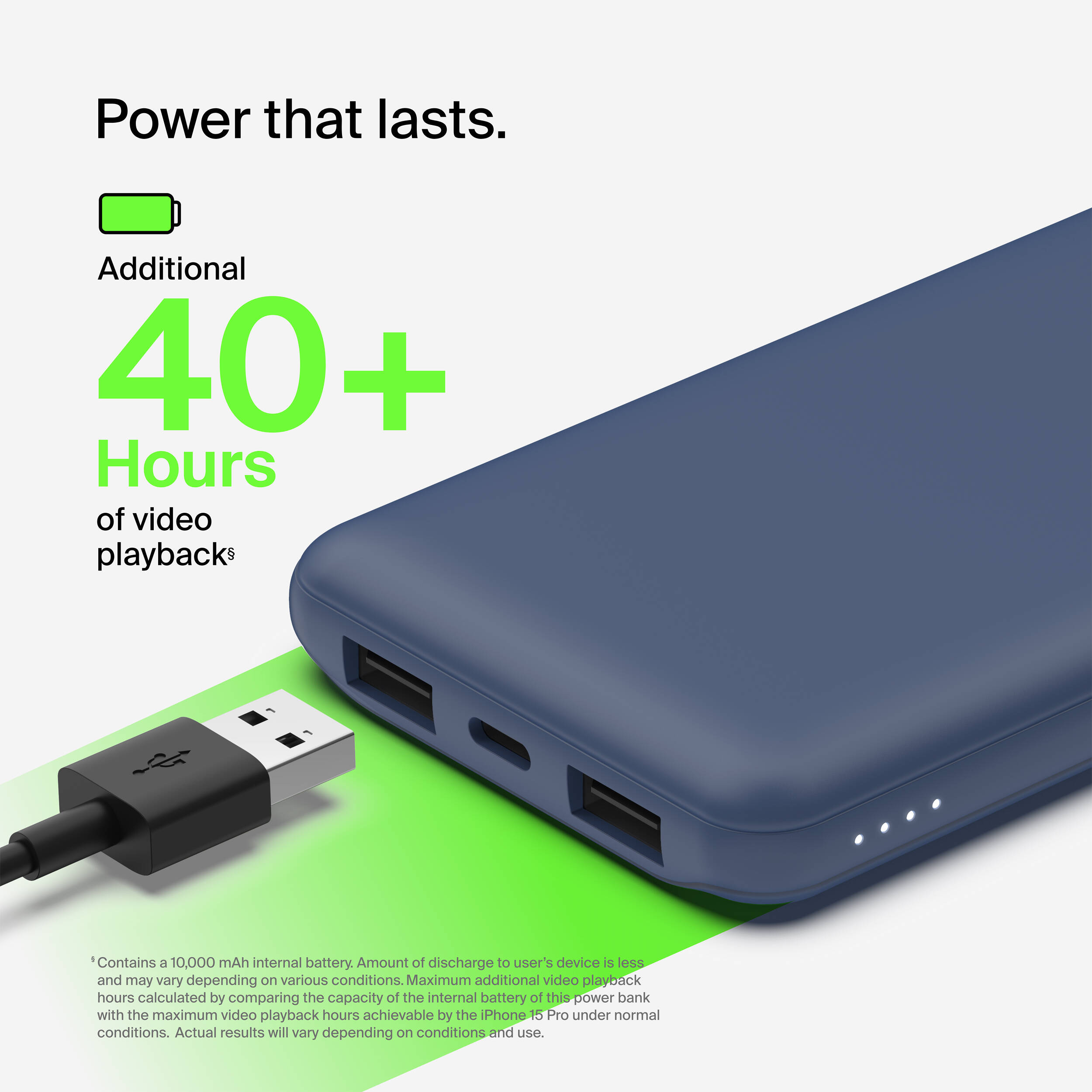 BELKIN MOBILE 10K POWER BANK USB-A AND C 15W BLUE — view 11