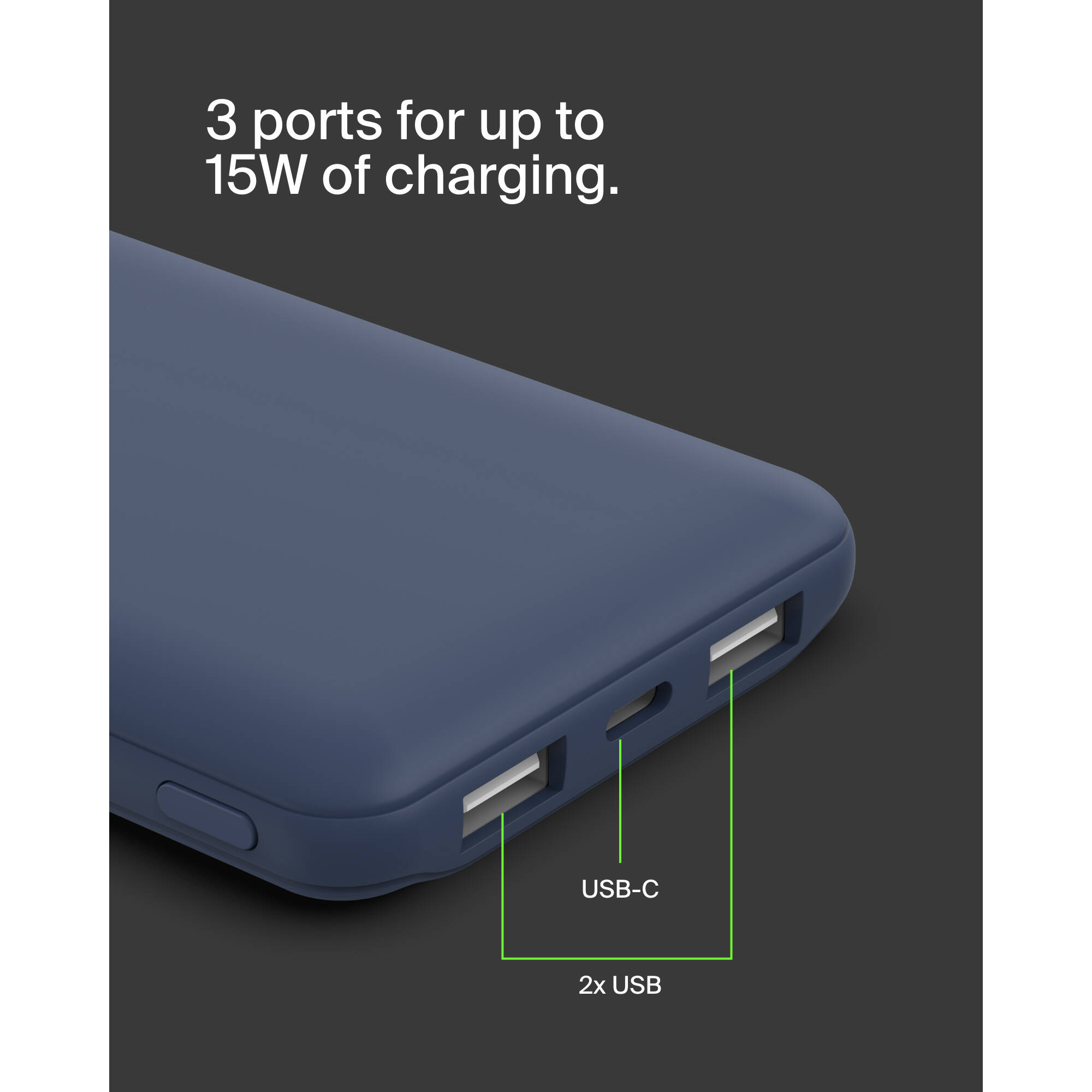 BELKIN MOBILE 10K POWER BANK USB-A AND C 15W BLUE — view 9
