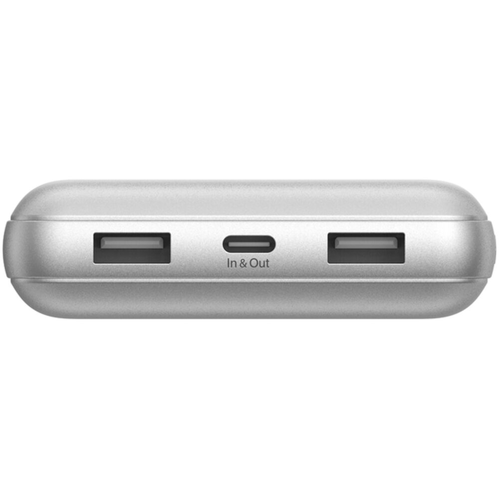 20K POWER BANK, USB-A & C 15W, SILVER — view 4