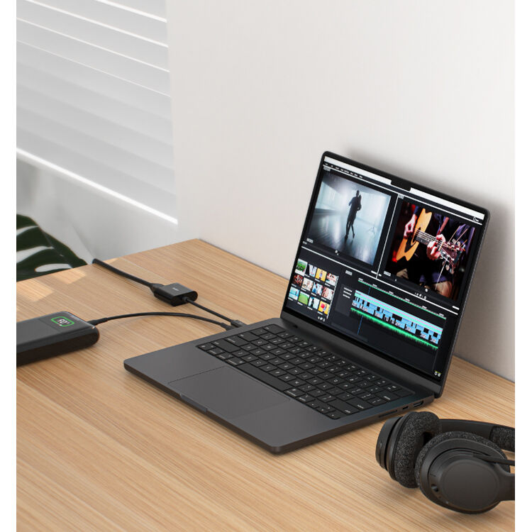 Belkin BOOSTCHARGE Pro 3-port laptop power bank 20K portable charger in black — view 5
