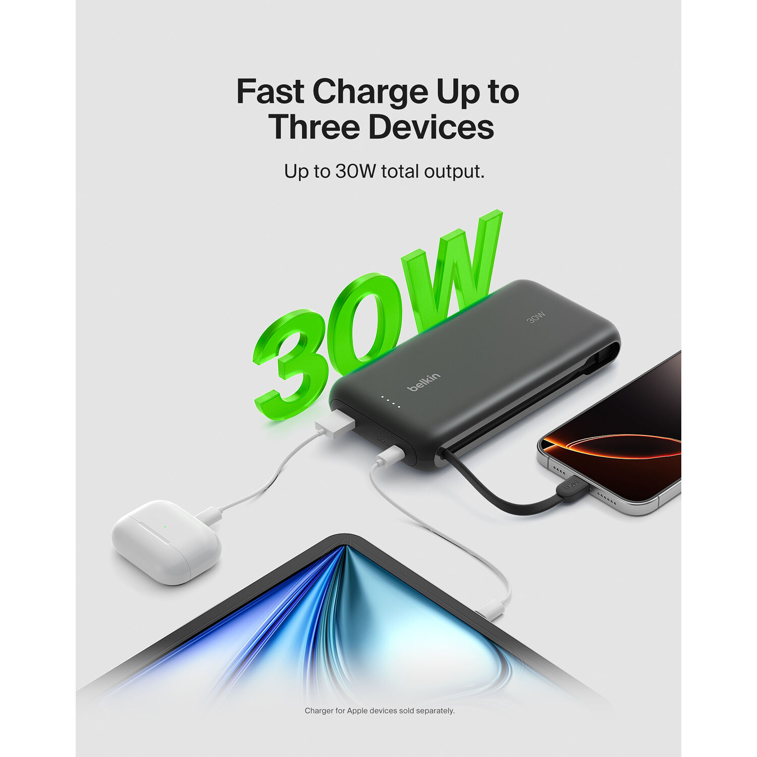 BELKIN MOBILE BOOSTCHARGE PWRBNK BOOSTCHARGE PWRBNK 20K W/ INTEGRATED CBL — view 6