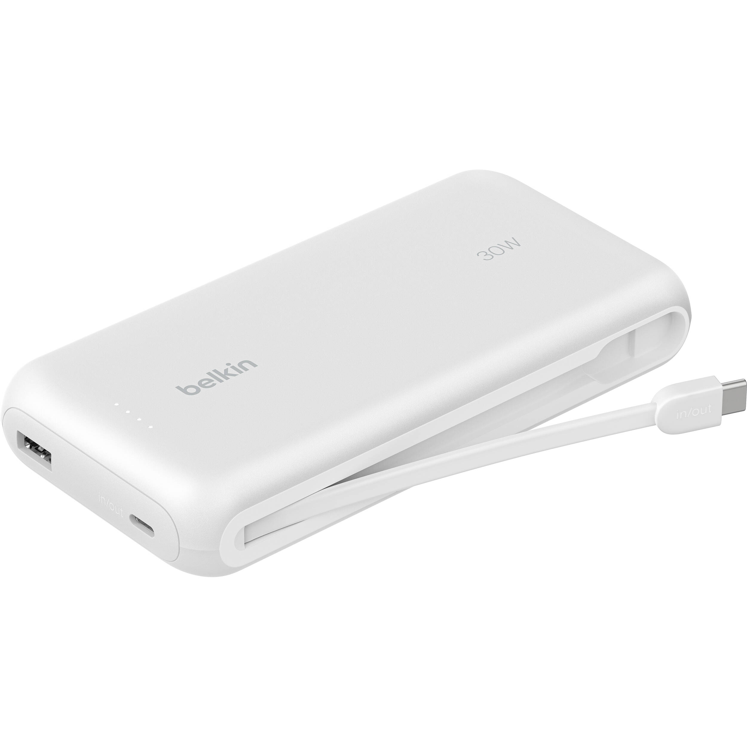 BELKIN MOBILE BOOSTCHARGE PWRBNK BOOSTCHARGE PWRBNK 20K W/INTEGRATED CBL WHT — view 2