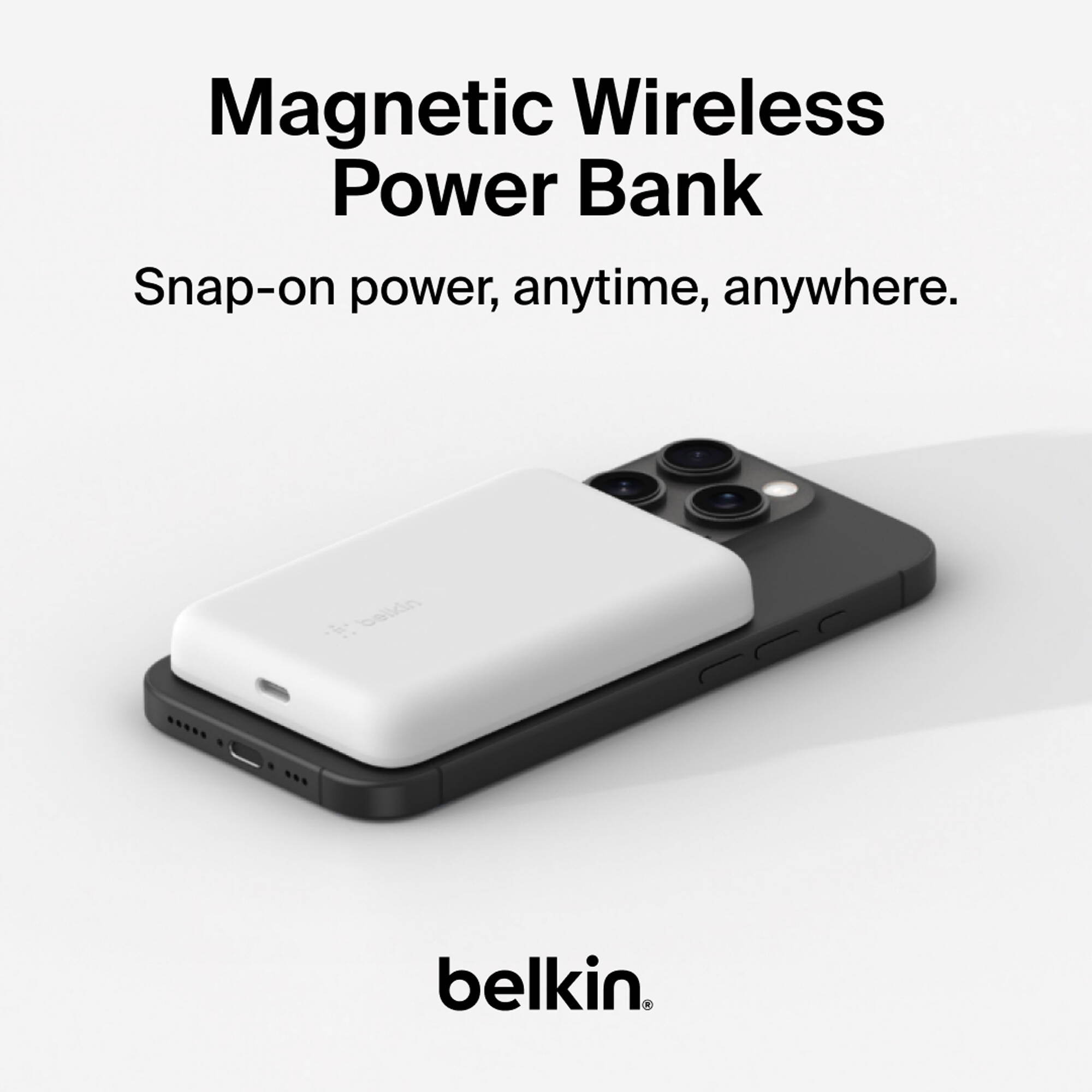 MAGNETIC WIRELESS POWER BANK,WHITE — view 4