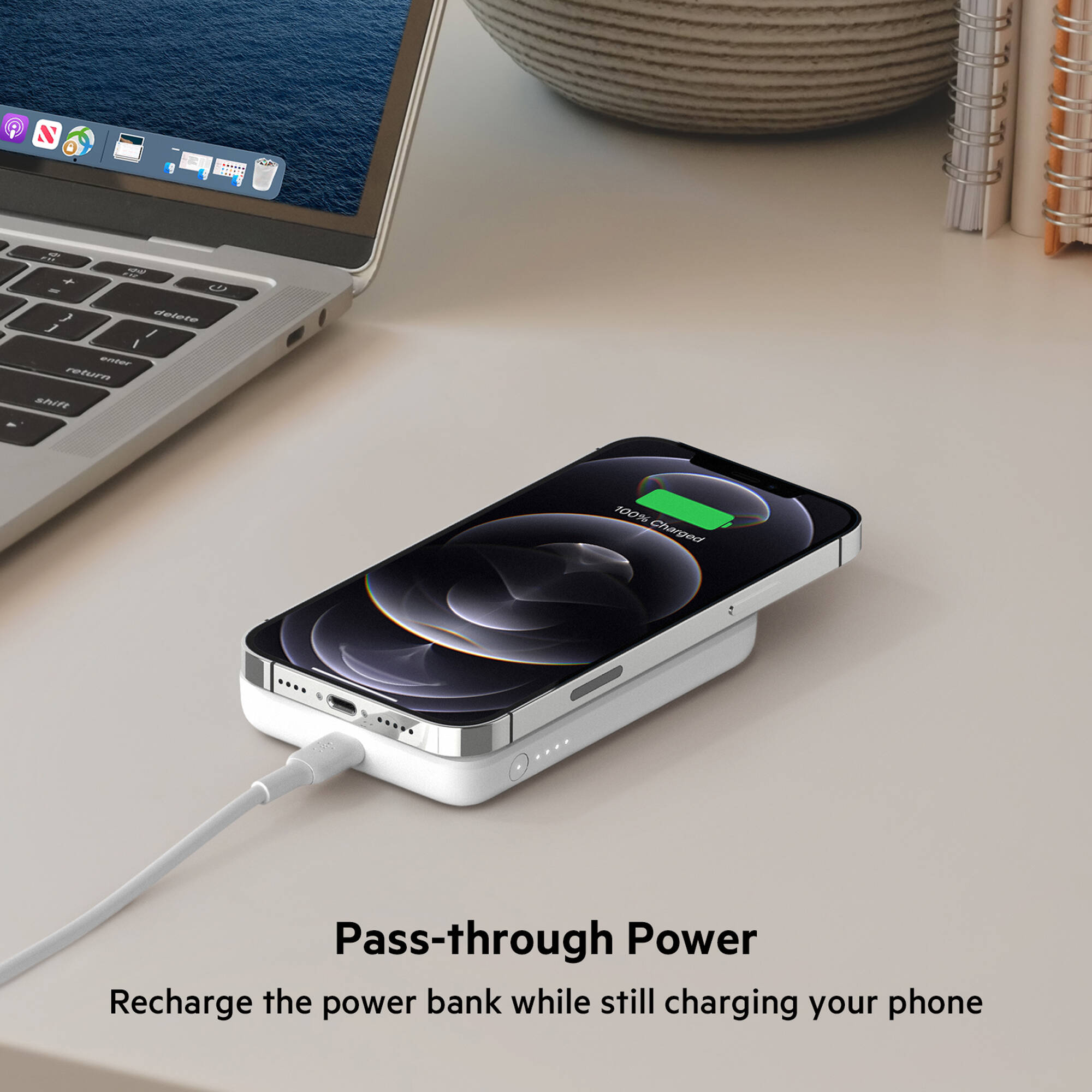MAGNETIC WIRELESS POWER BANK,WHITE — view 7