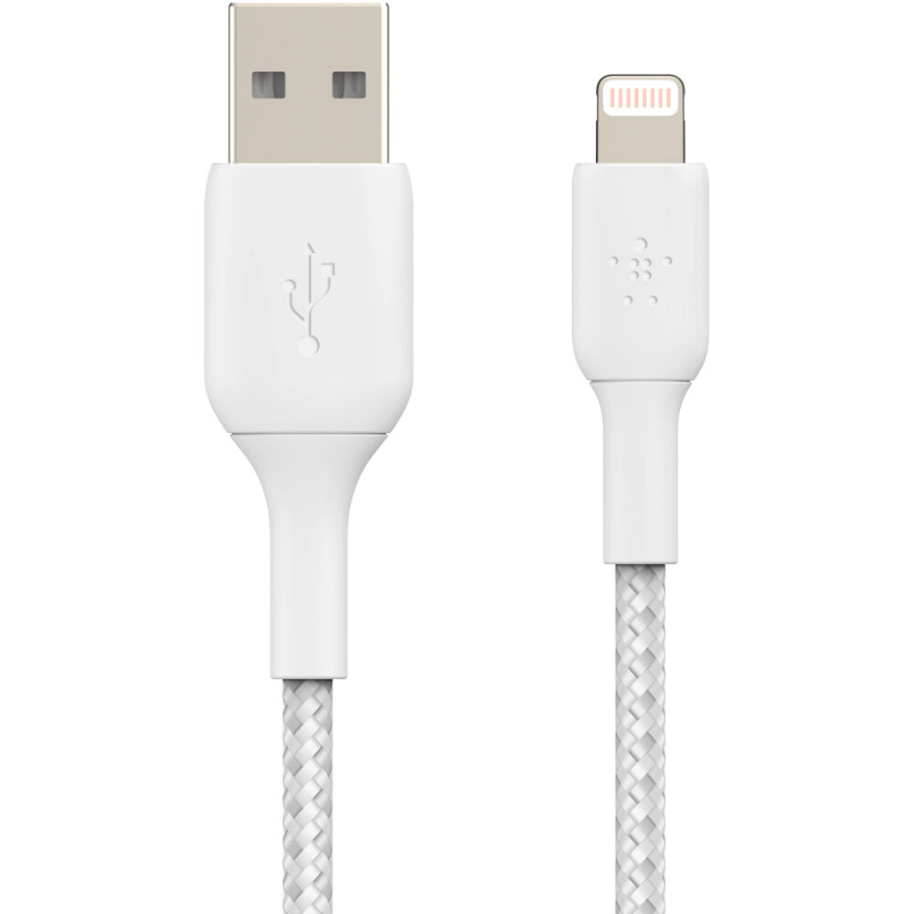Belkin BOOST CHARGE braided USB-A to Lightning cable in white, 2 m length — view 5