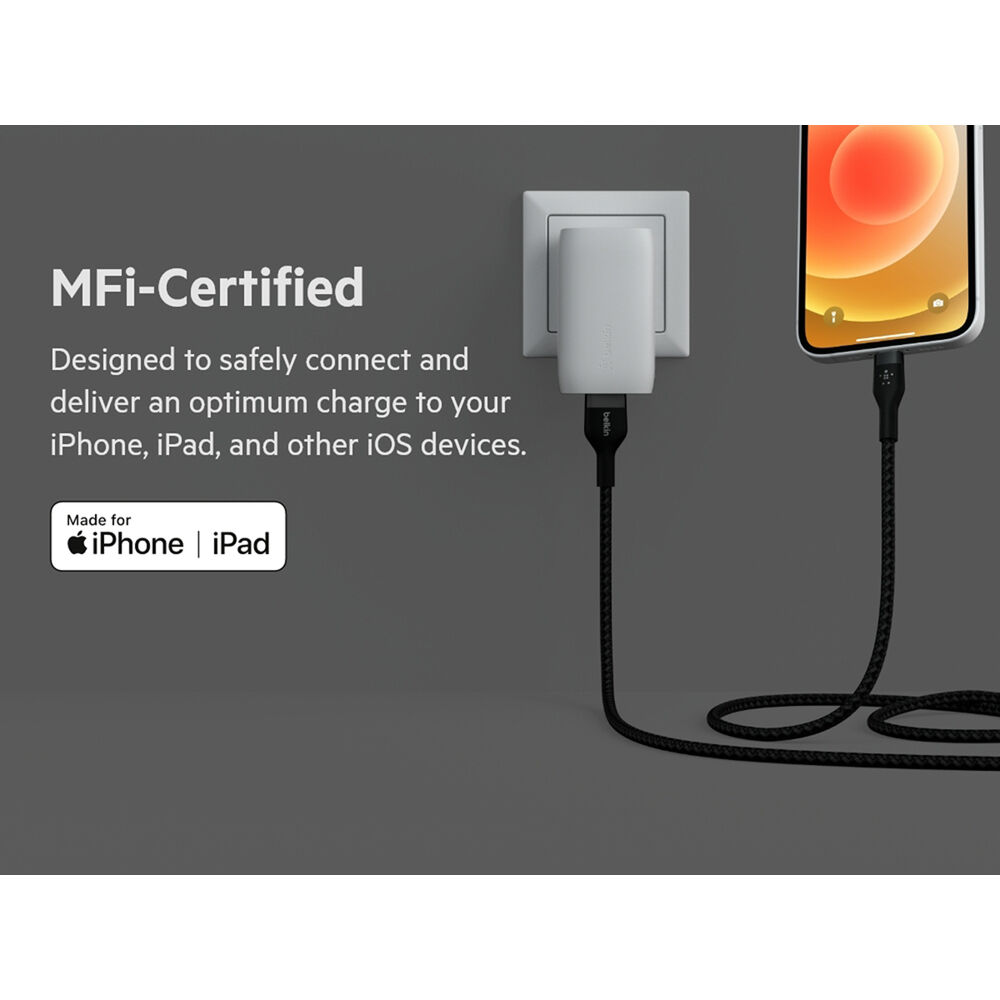 Belkin USB-A to Lightning braided black cable, 1 m — view 11