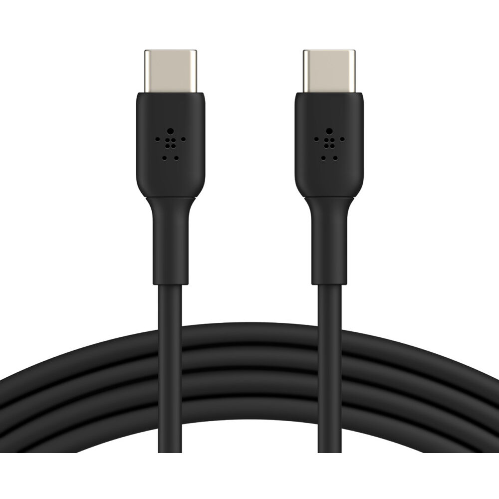Belkin 2 m black USB-C to USB-C cable for charging and USB 2.0 data transfer — view 2