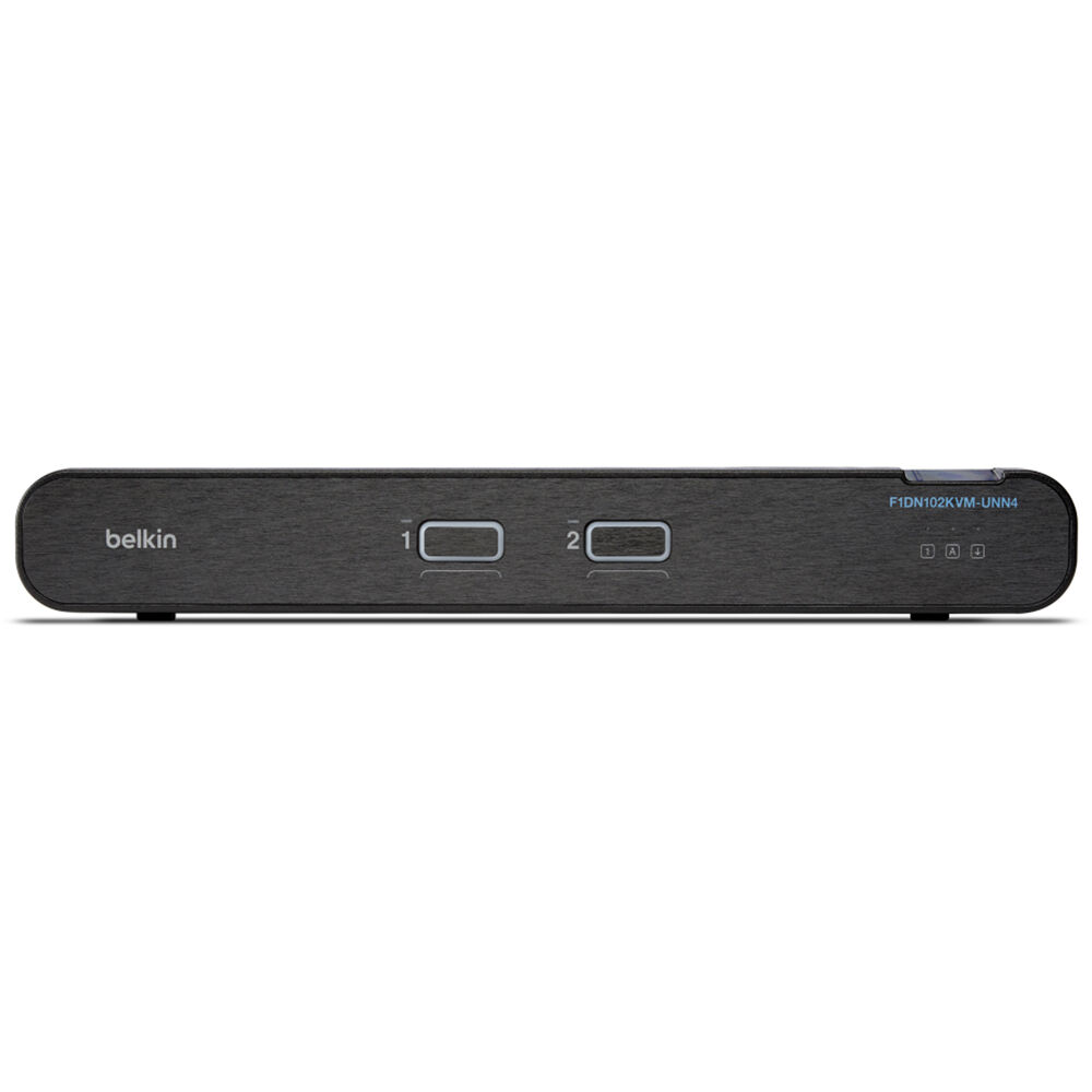 Belkin 2-port universal secure KVM switch for DisplayPort and HDMI systems, 4K support, no CAC — view 2