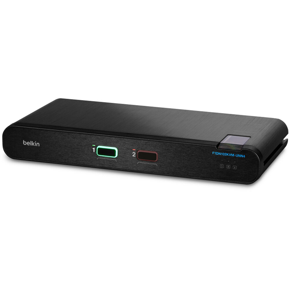 Belkin 2-port universal secure KVM switch for DisplayPort and HDMI systems, 4K support, no CAC — view 4