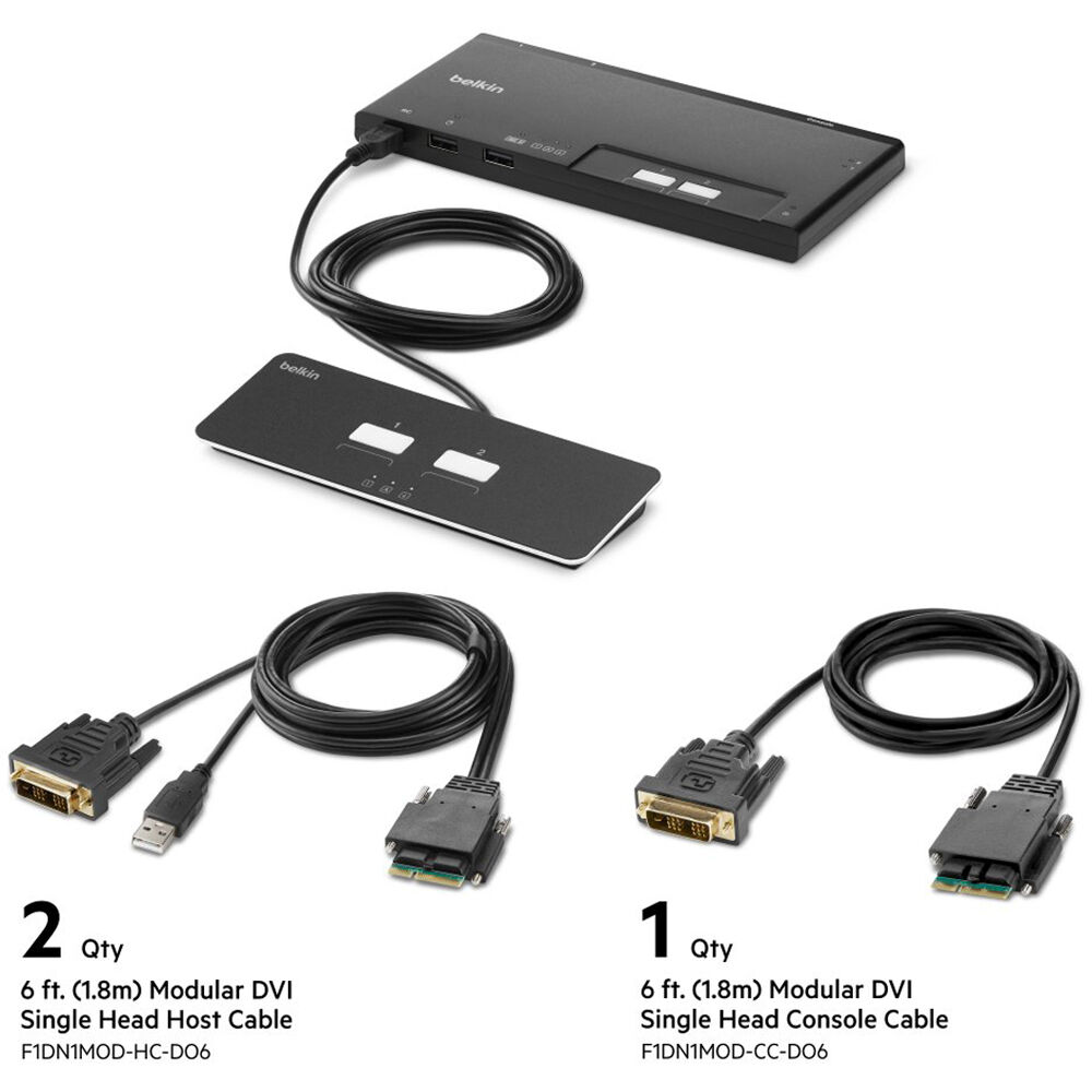 Belkin F1DN102MOD-DD-4 2-port secure DVI KVM switch with remote control — view 5