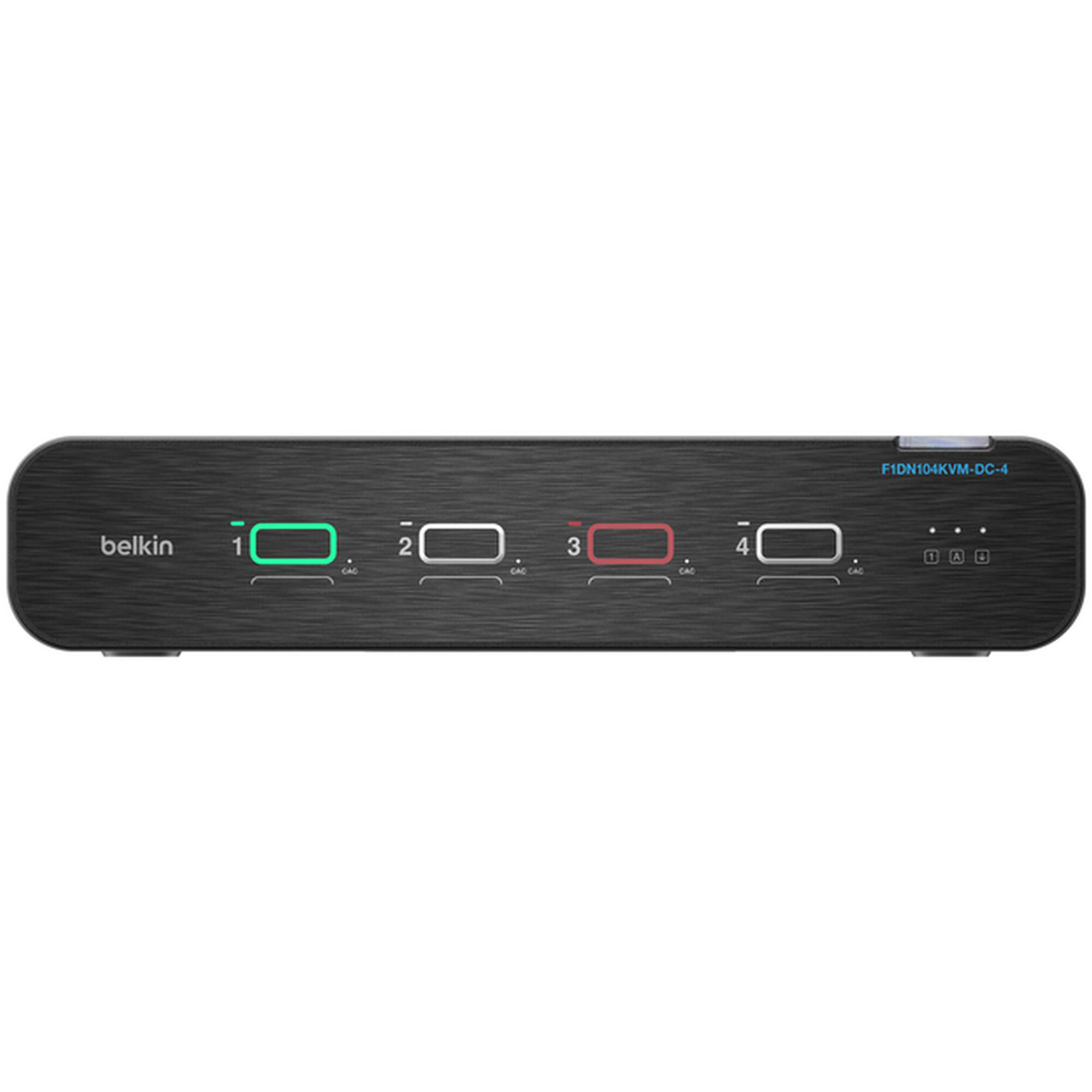 Belkin 4-port secure KVM switch with CAC support for controlled workstation access — view 2