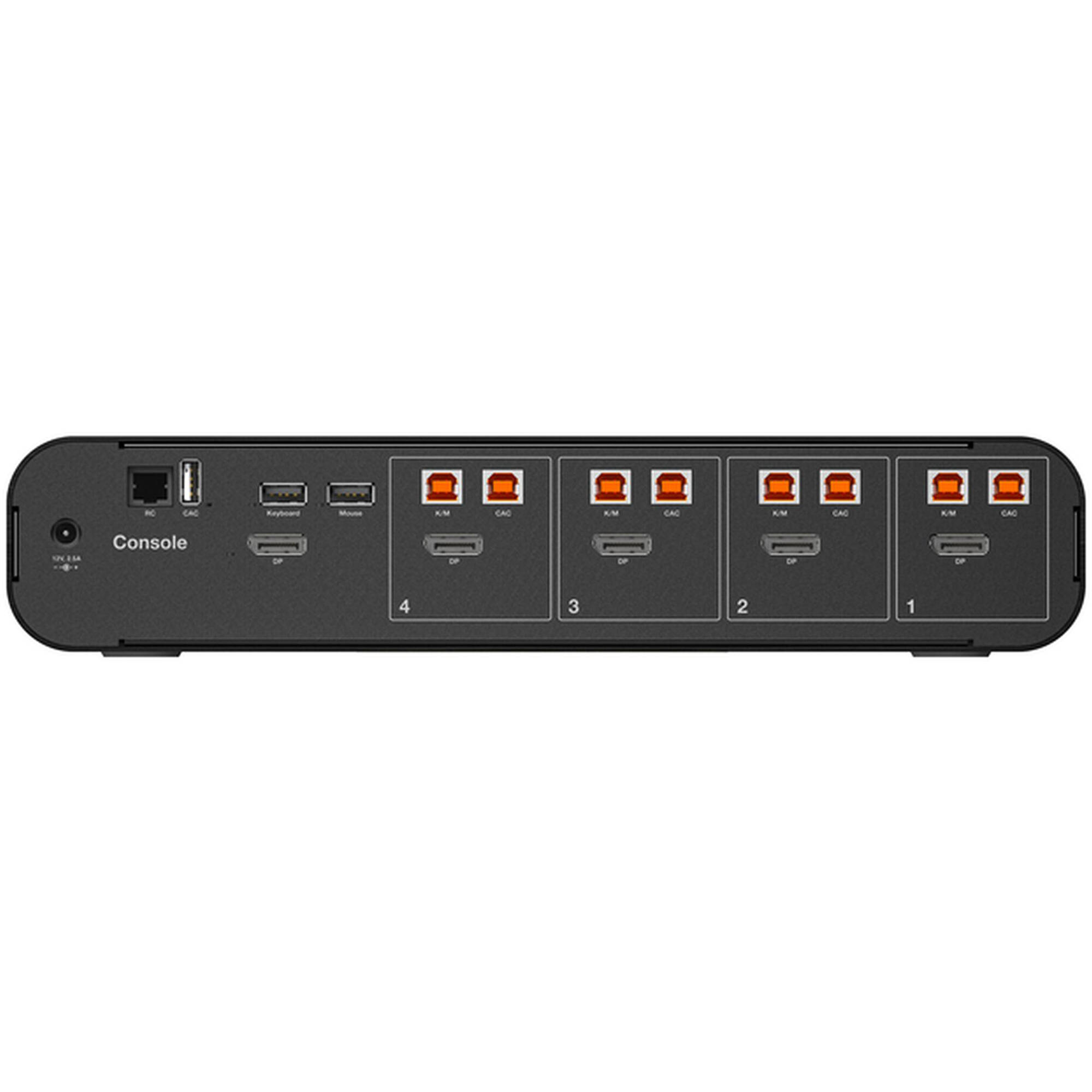 Belkin 4-port secure KVM switch with CAC support for controlled workstation access — view 4