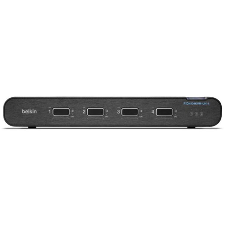 Belkin 4-port secure KVM switch with DisplayPort and HDMI support for CAC-protected workstation access — view 4