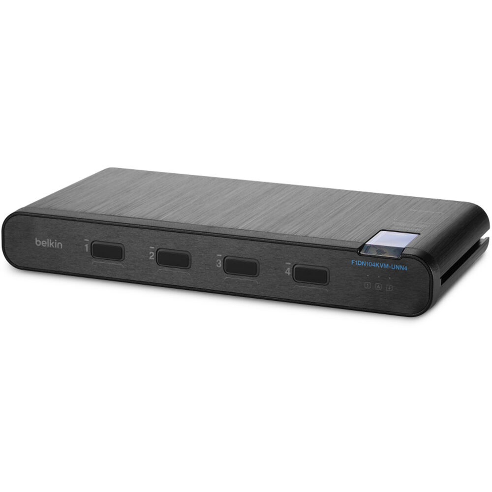Belkin 4-port secure KVM switch with 1-head DisplayPort and HDMI support, no CAC — view 2