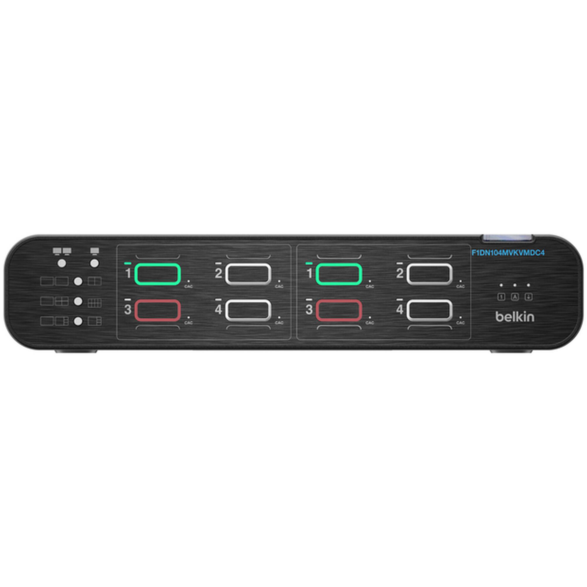 Belkin 4:2 DisplayPort secure KVM switch with CAC support for four computers and two displays — view 2