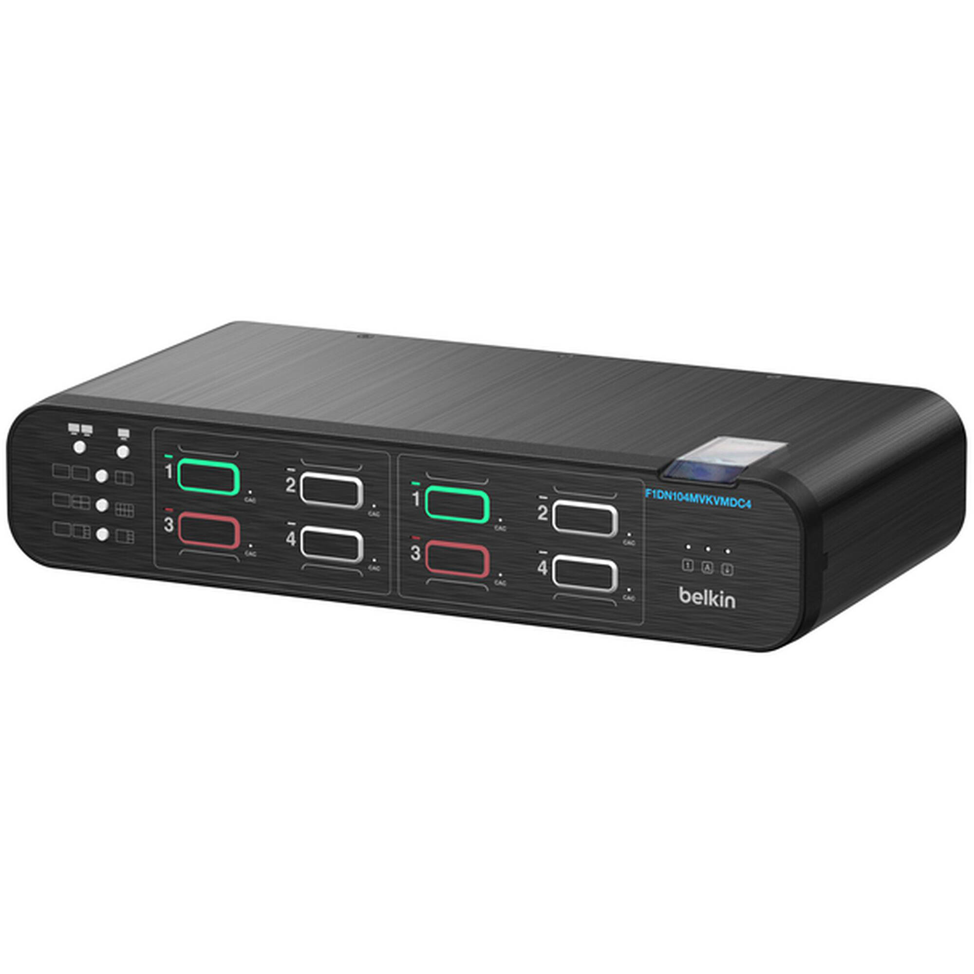Belkin 4:2 DisplayPort secure KVM switch with CAC support for four computers and two displays — view 3