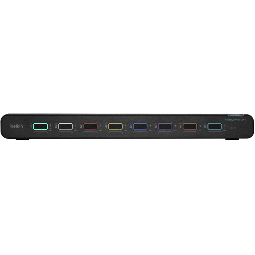 Belkin 8-port single-head universal secure KVM switch with CAC support for DisplayPort and HDMI operator stations — view 2