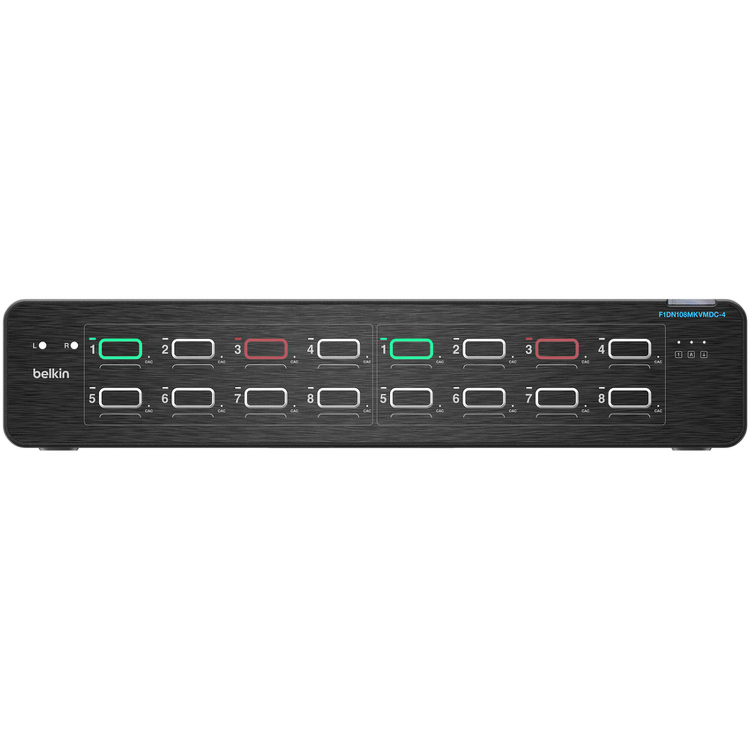 Belkin 8-port DisplayPort secure KVM switch with CAC support for controlled multi-system access — view 2