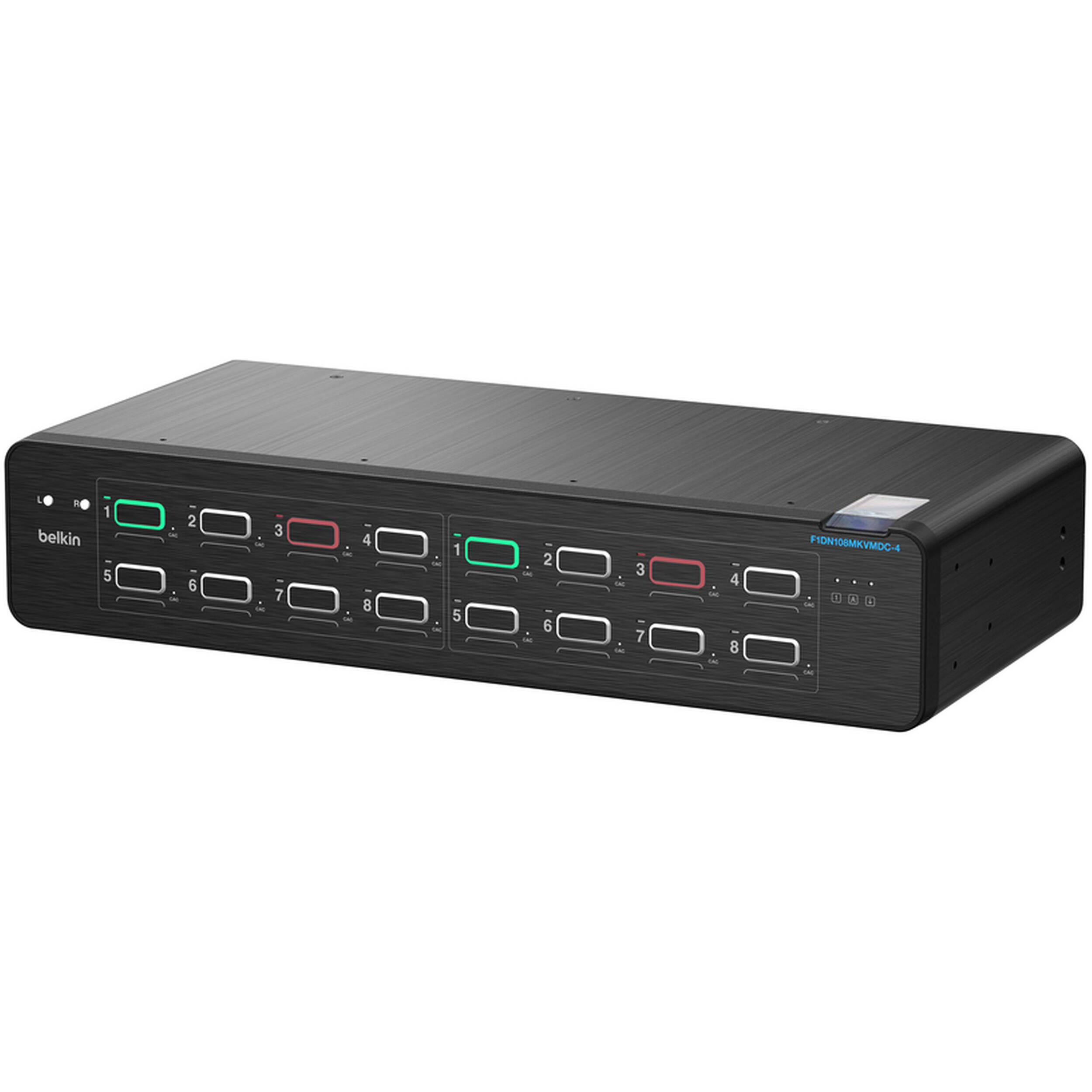 Belkin 8-port DisplayPort secure KVM switch with CAC support for controlled multi-system access — view 3
