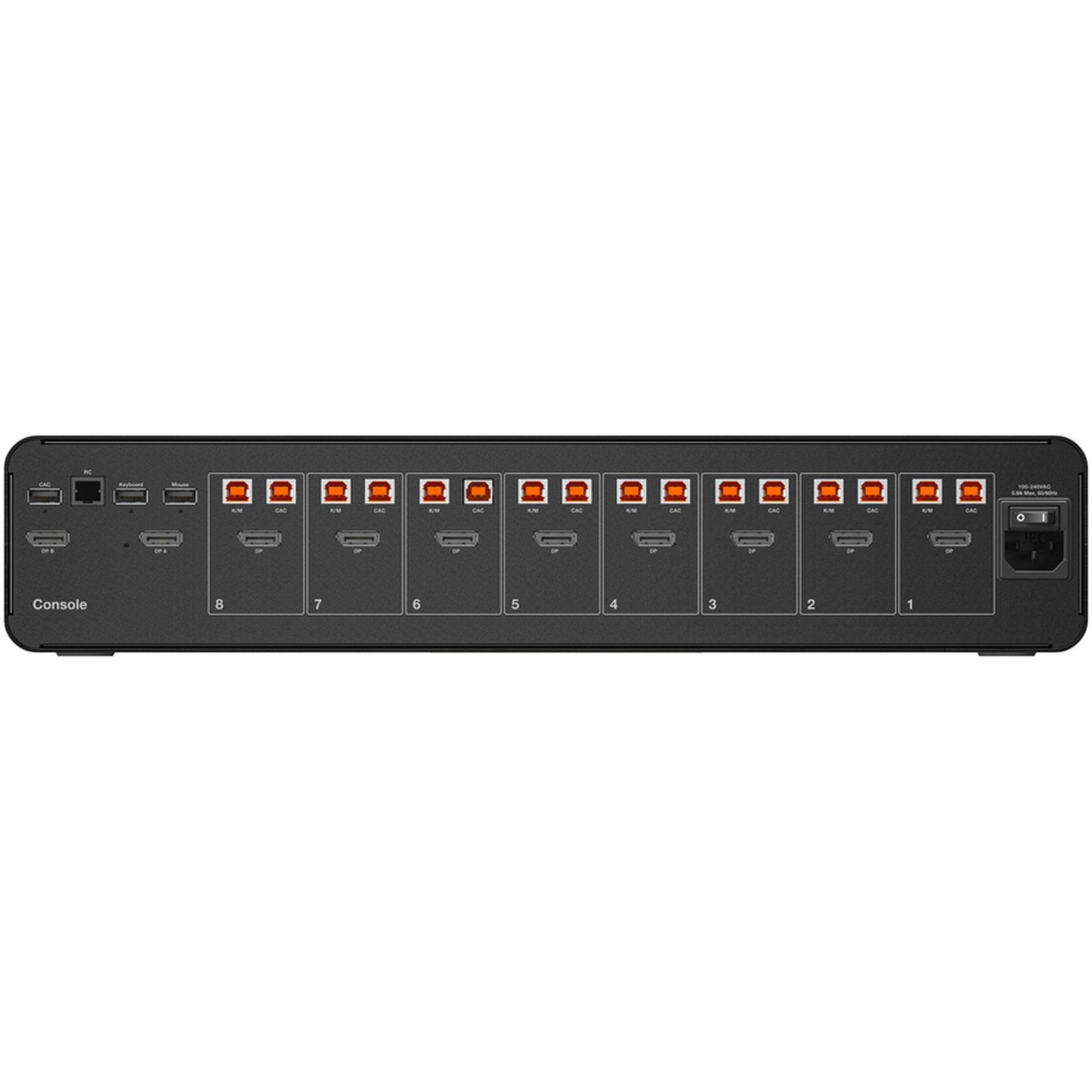 Belkin 8-port DisplayPort secure KVM switch with CAC support for controlled multi-system access — view 4
