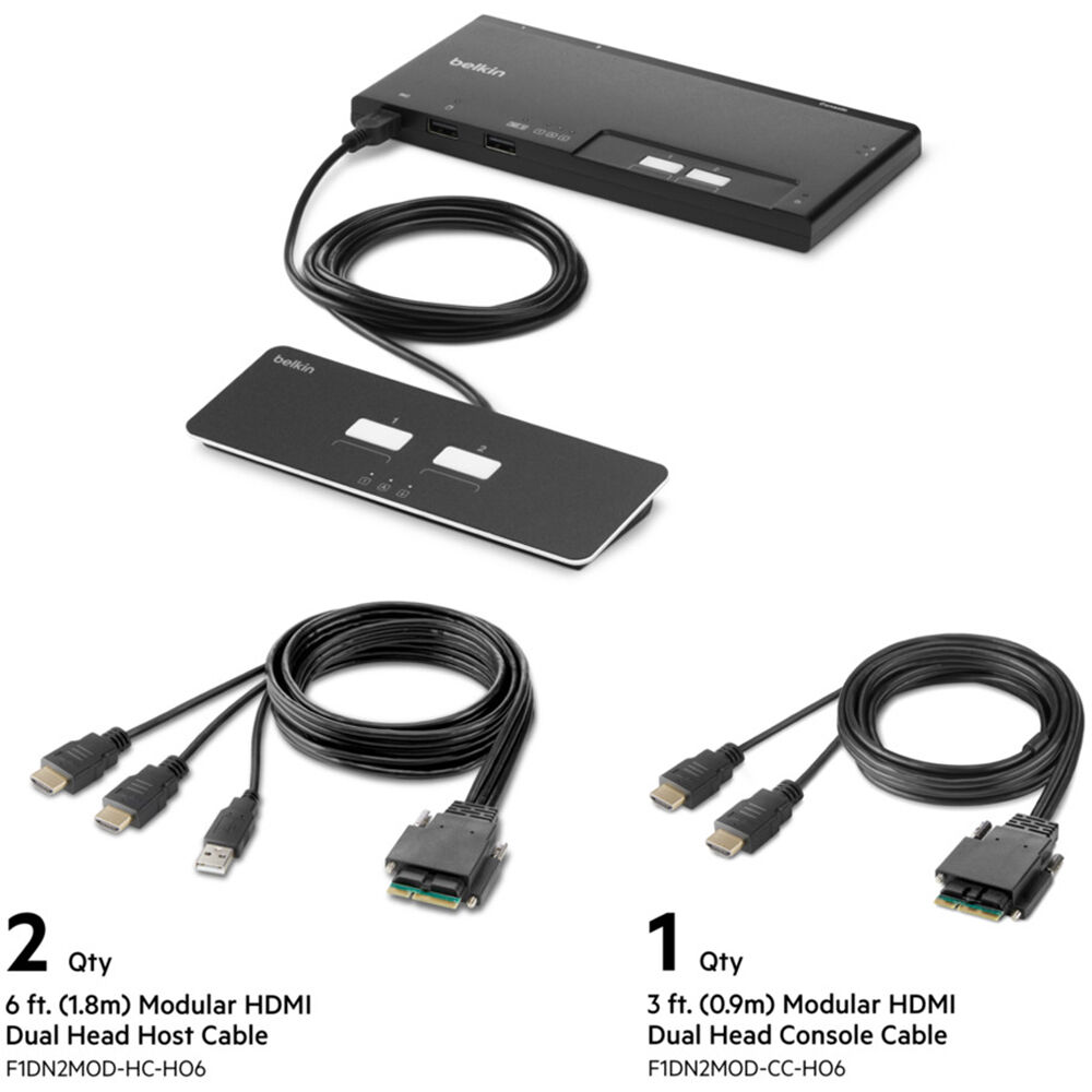 Belkin modular 2-port HDMI secure KVM switch with remote control support — view 4