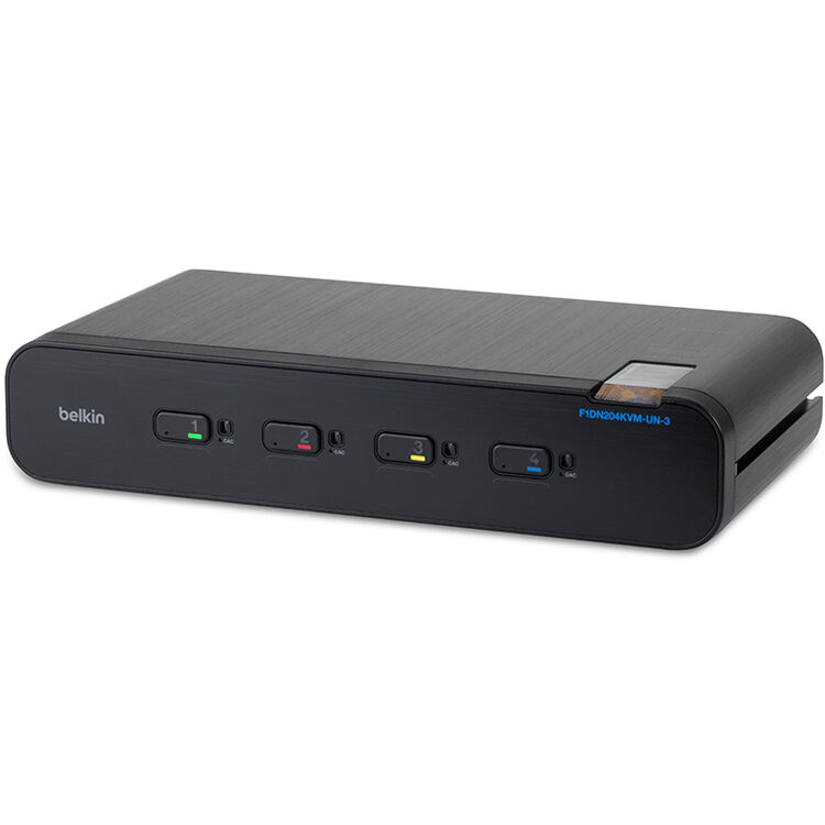 Belkin 4-port secure KVM switch with dual-head DisplayPort and HDMI support — view 3