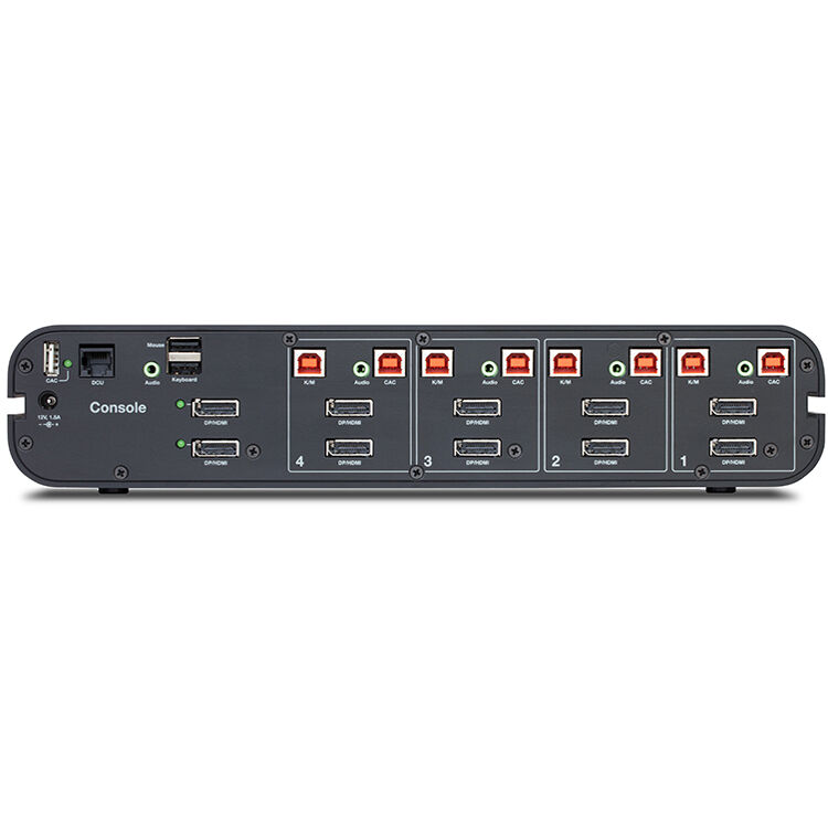 Belkin 4-port secure KVM switch with dual-head DisplayPort and HDMI support — view 4