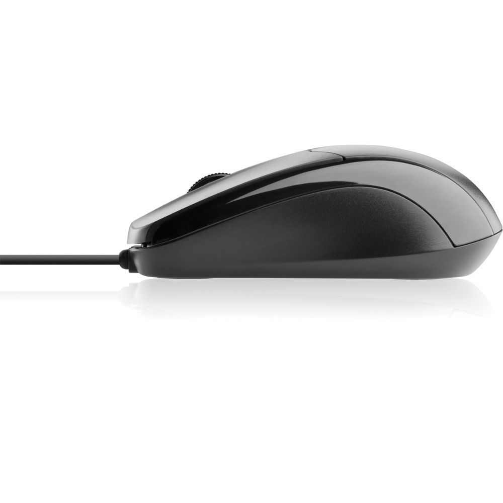 Black wired ergonomic USB mouse for comfortable desktop navigation — view 2